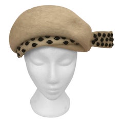 Vintage 1950s Elsa Schiaparelli Fur Felt Hat