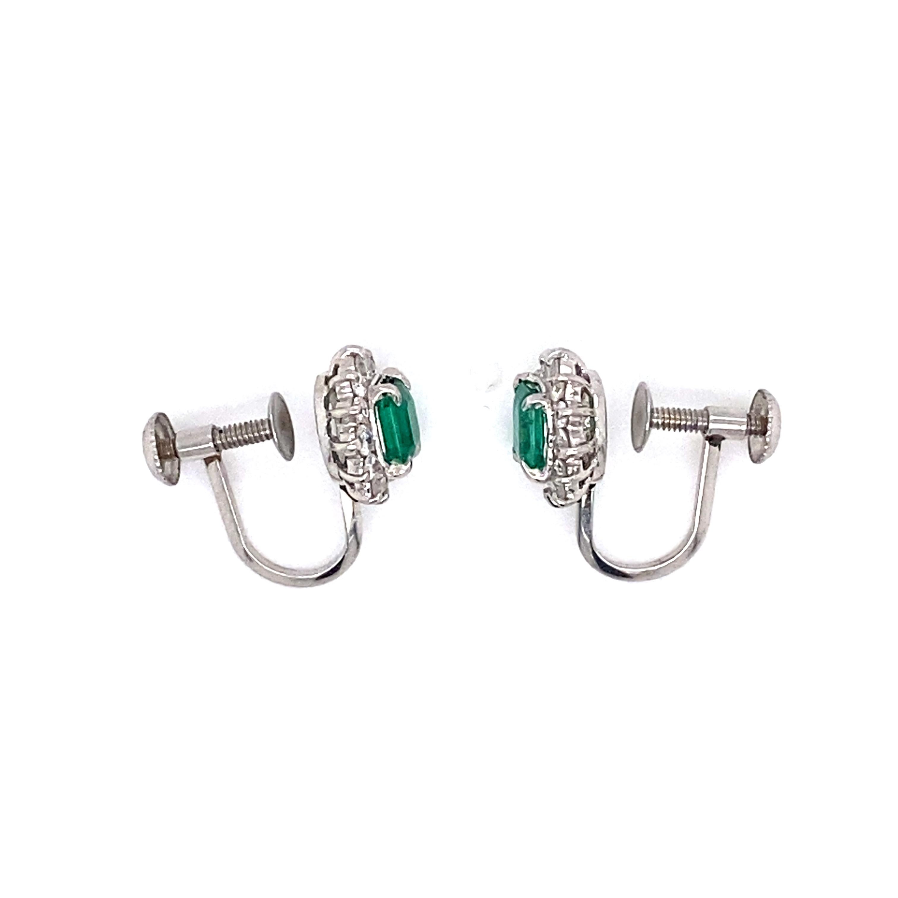 platinum emerald earrings
