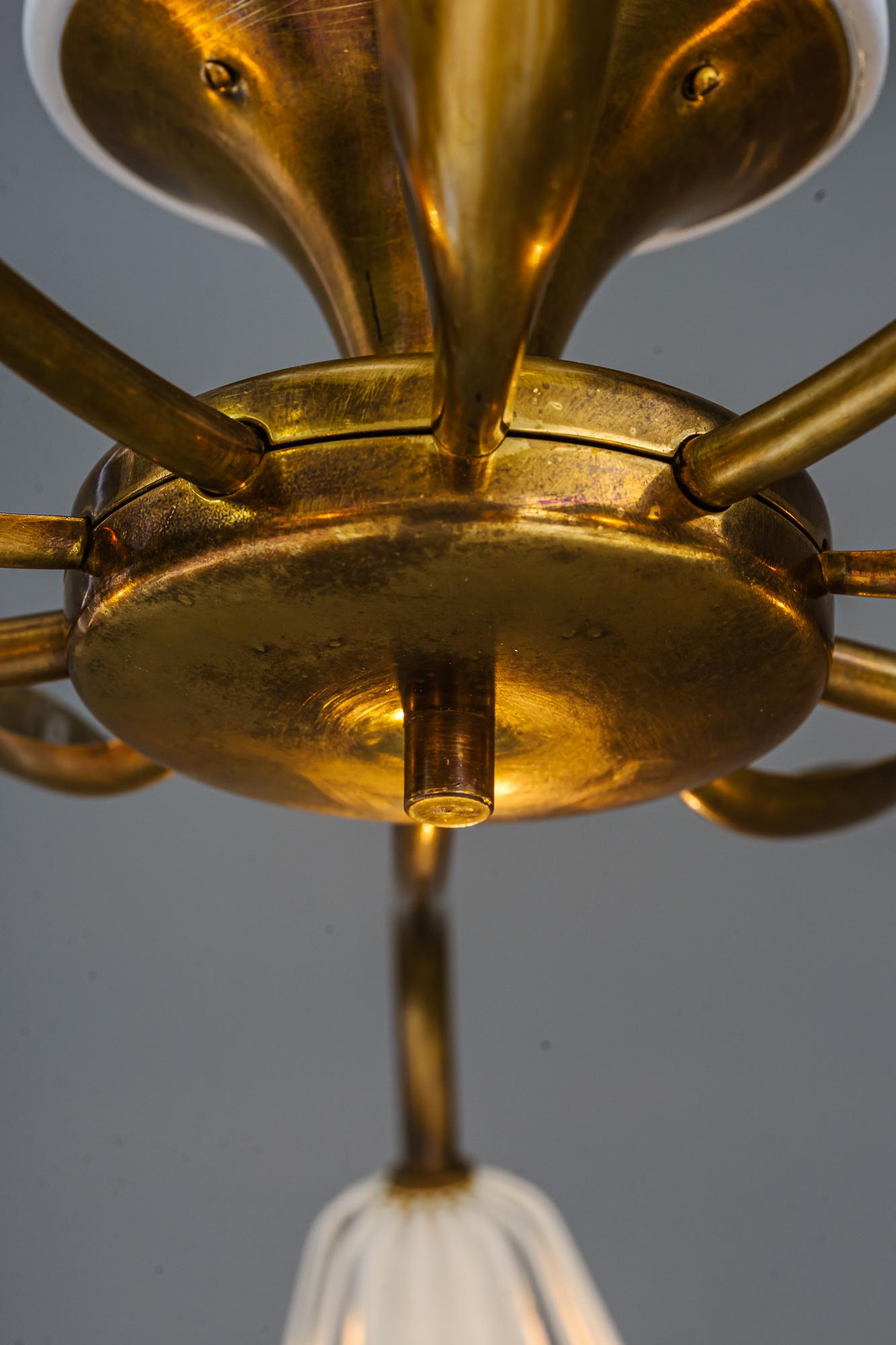 1950s Emil Stejnar Brass and Crystal Wall Lamp Flush Mount 14