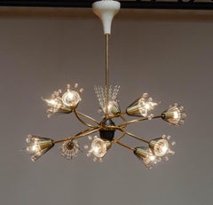 1950s Emil Stejnar Sculptural 'Pyra' Chandelier By Rupert Nikoll Vienna Austria