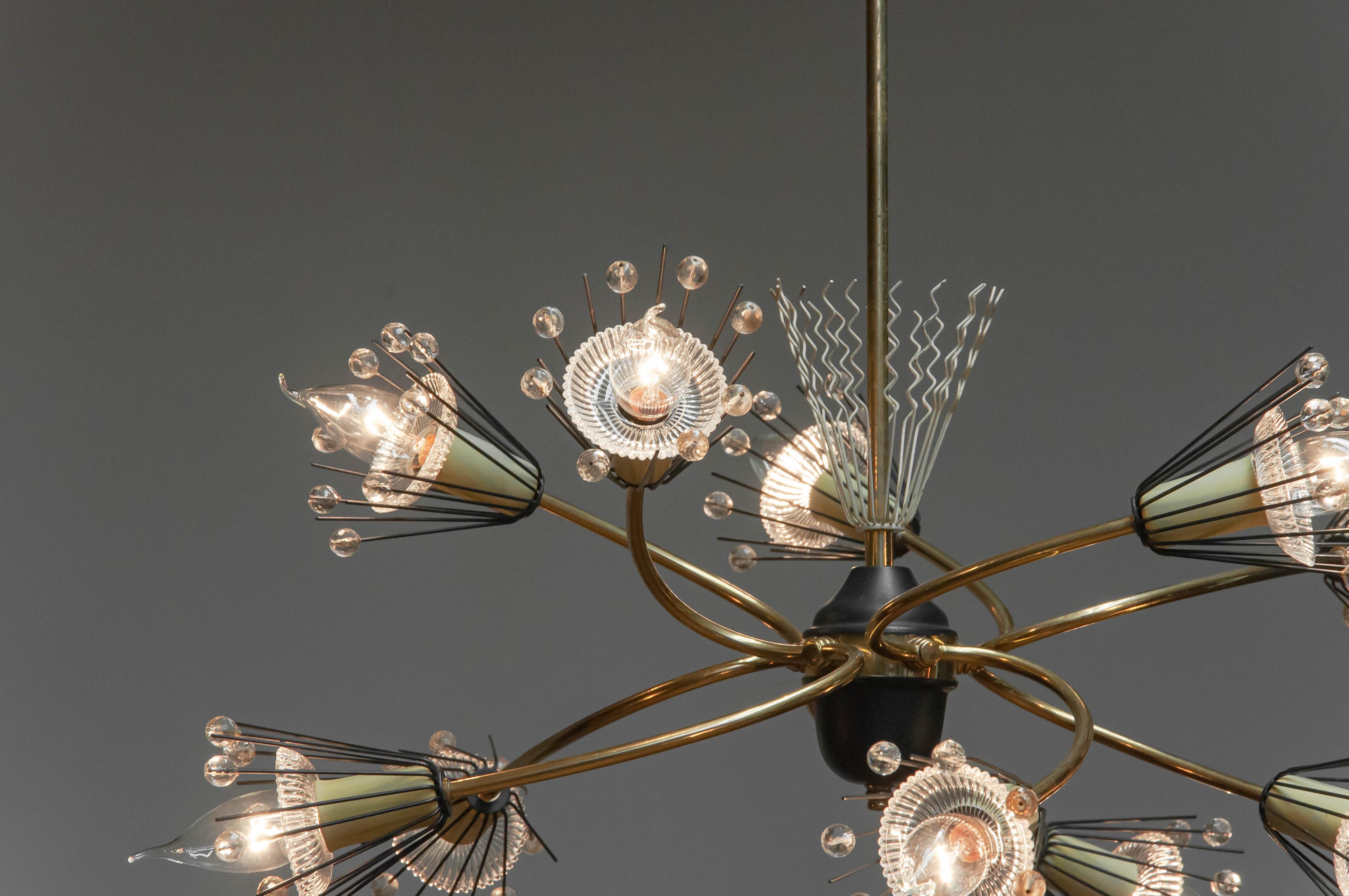 Austriaco Lampadario scultoreo 'Pyra' di Emil Stejnar del 1950 di Rupert Nikoll Vienna Austria in vendita