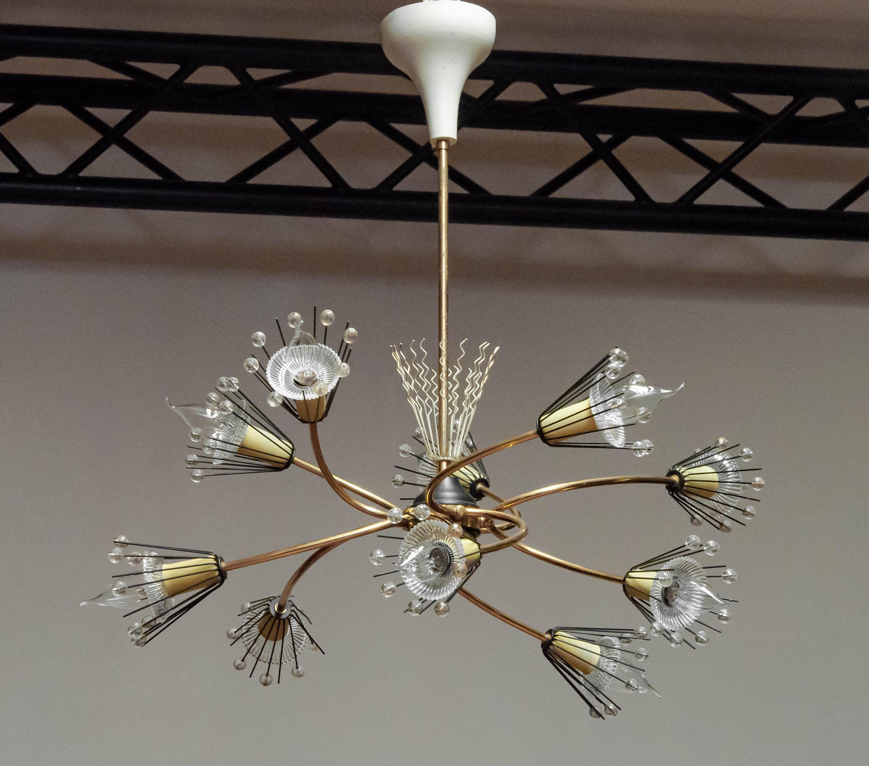 Metà XX secolo Lampadario scultoreo 'Pyra' di Emil Stejnar del 1950 di Rupert Nikoll Vienna Austria in vendita