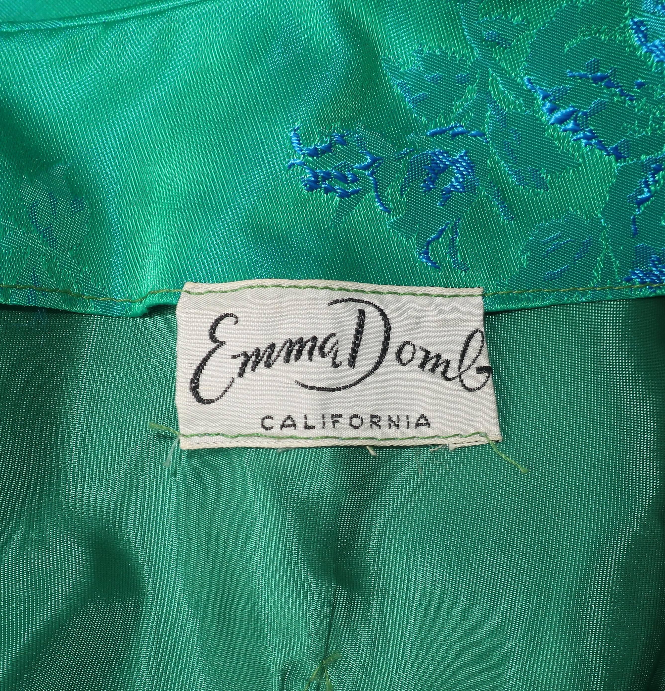 Emma Domb Blue and Green Party Dress, 1950s  6