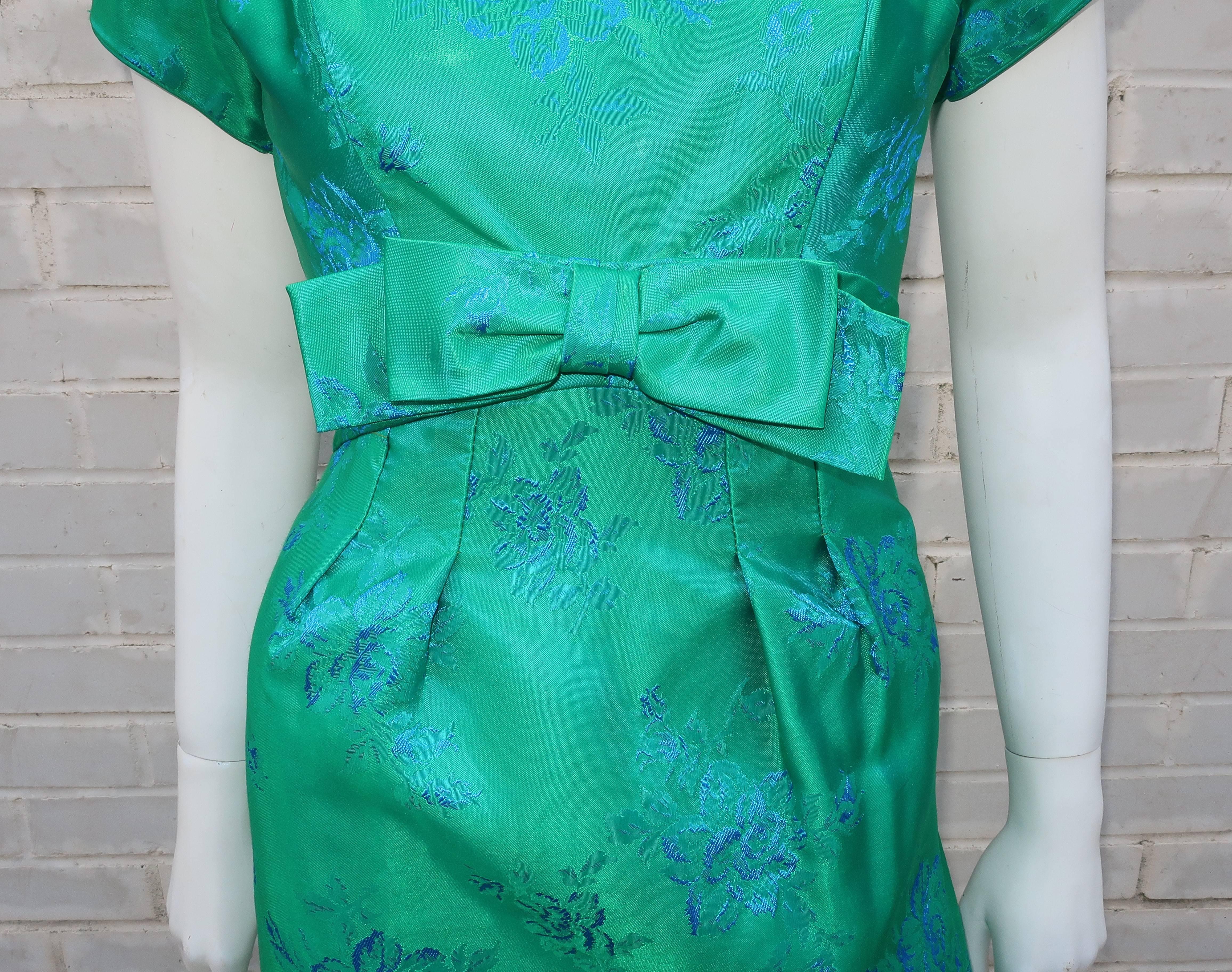 Emma Domb Blue and Green Party Dress, 1950s  1