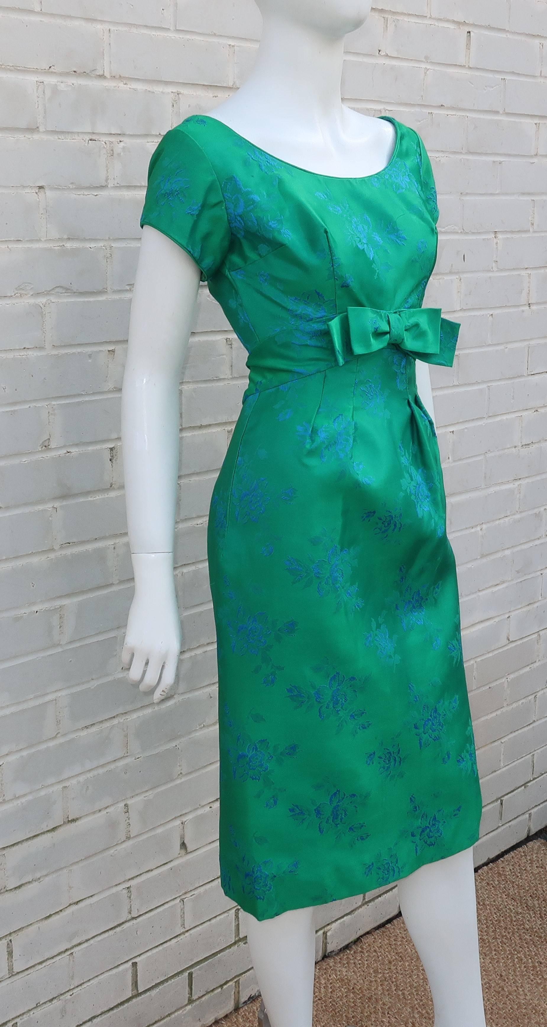 Emma Domb Blue and Green Party Dress, 1950s  4