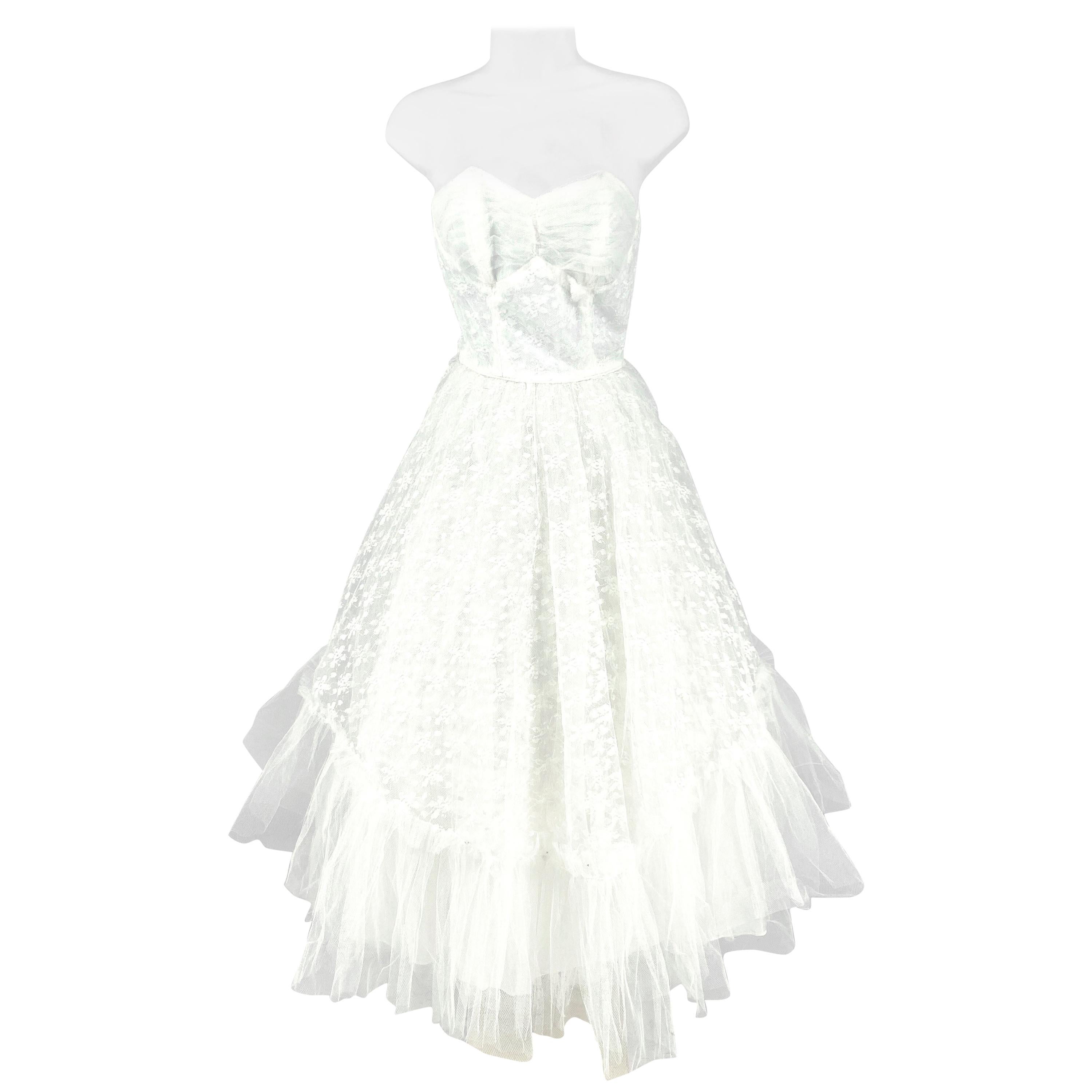 1950s Emma Domb White Prom/Wedding Dress