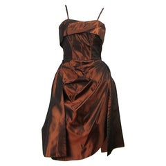 1950s Emma Domb Dress - Wiggle  Metallic Copper Vintage 