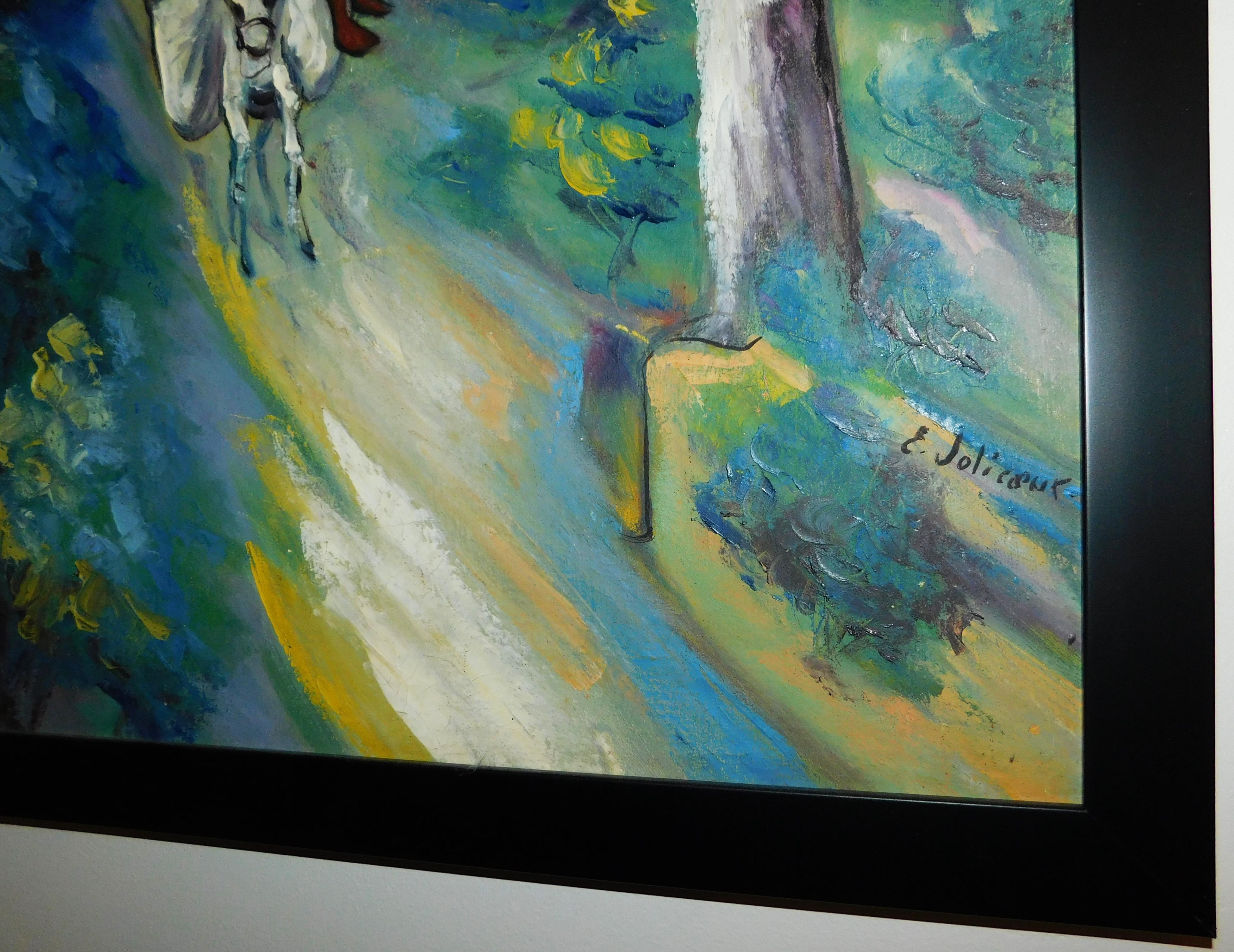1950's Emmanuel Jolicoeur 'Haitian born 1928' Oil on Canvas Signed Framed 3