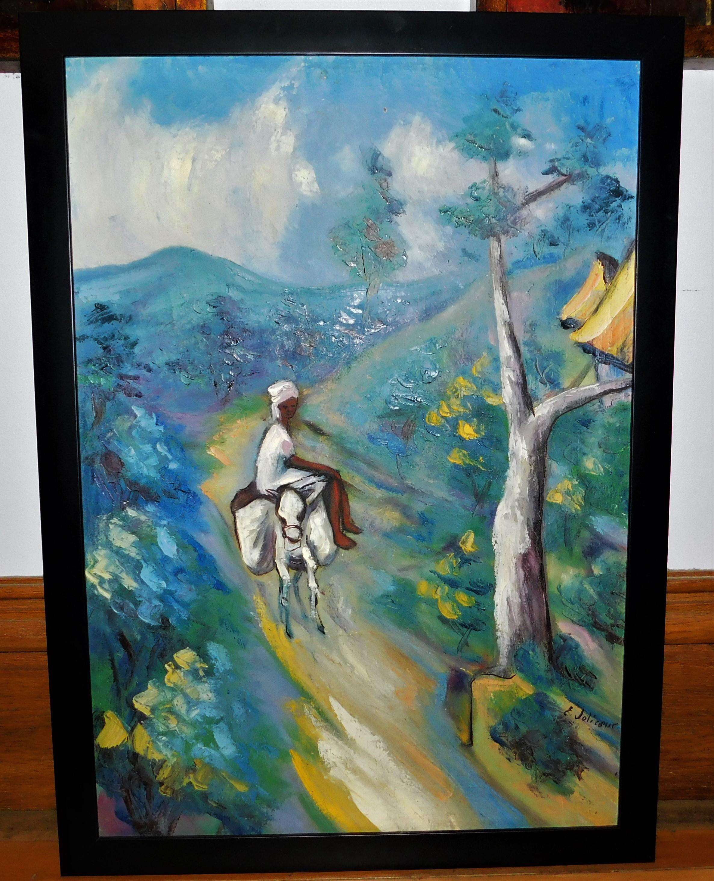 1950's Emmanuel Jolicoeur 'Haitian born 1928' Oil on Canvas Signed Framed 4