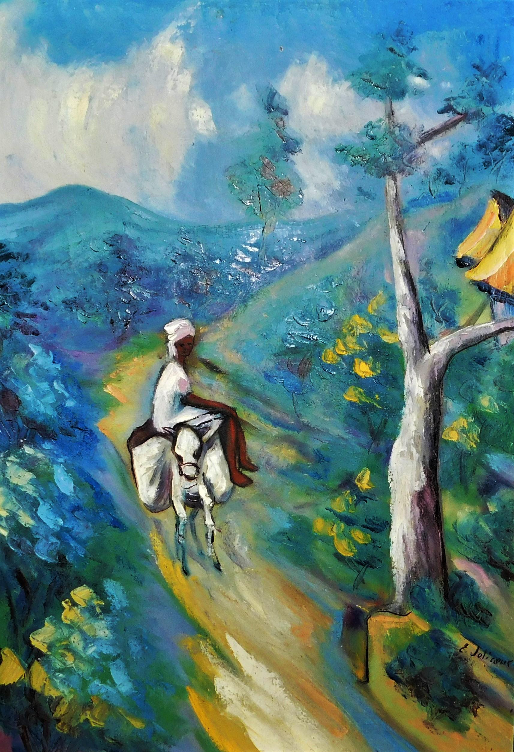 1950's Emmanuel Jolicoeur 'Haitian born 1928' Oil on Canvas Signed Framed 5