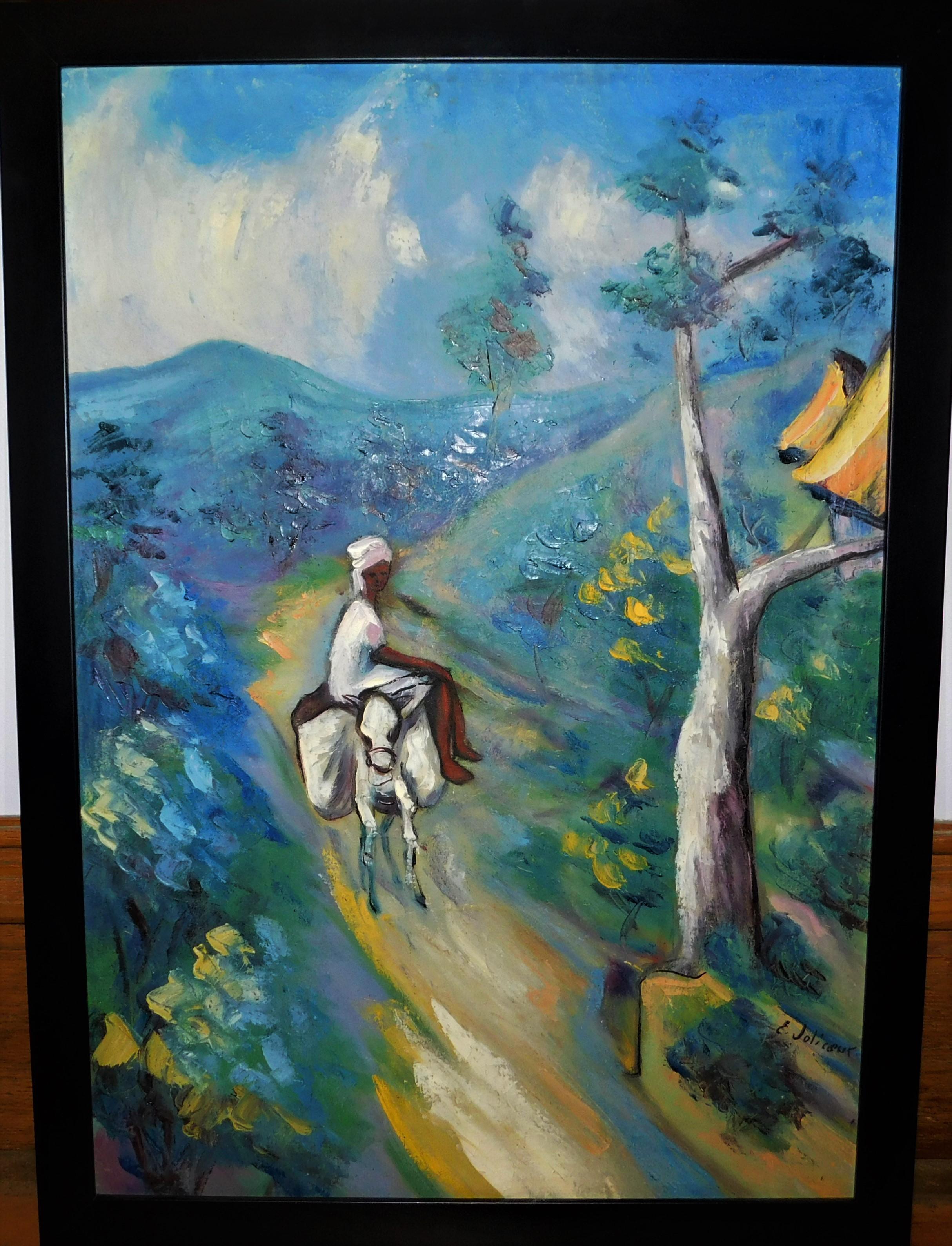 1950's Emmanuel Jolicoeur 'Haitian born 1928' Oil on Canvas Signed Framed 6