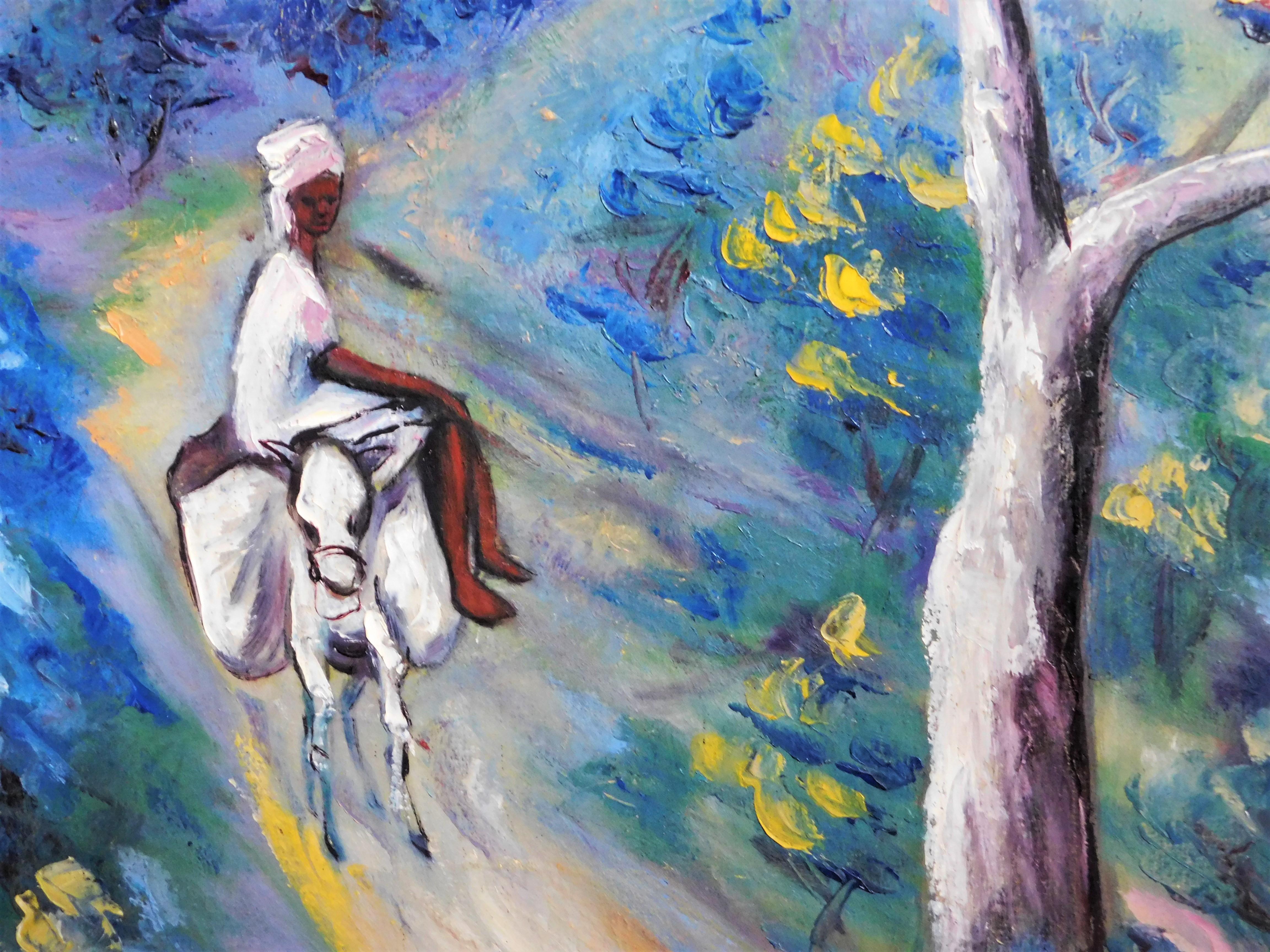 Expressionist 1950's Emmanuel Jolicoeur 'Haitian born 1928' Oil on Canvas Signed Framed
