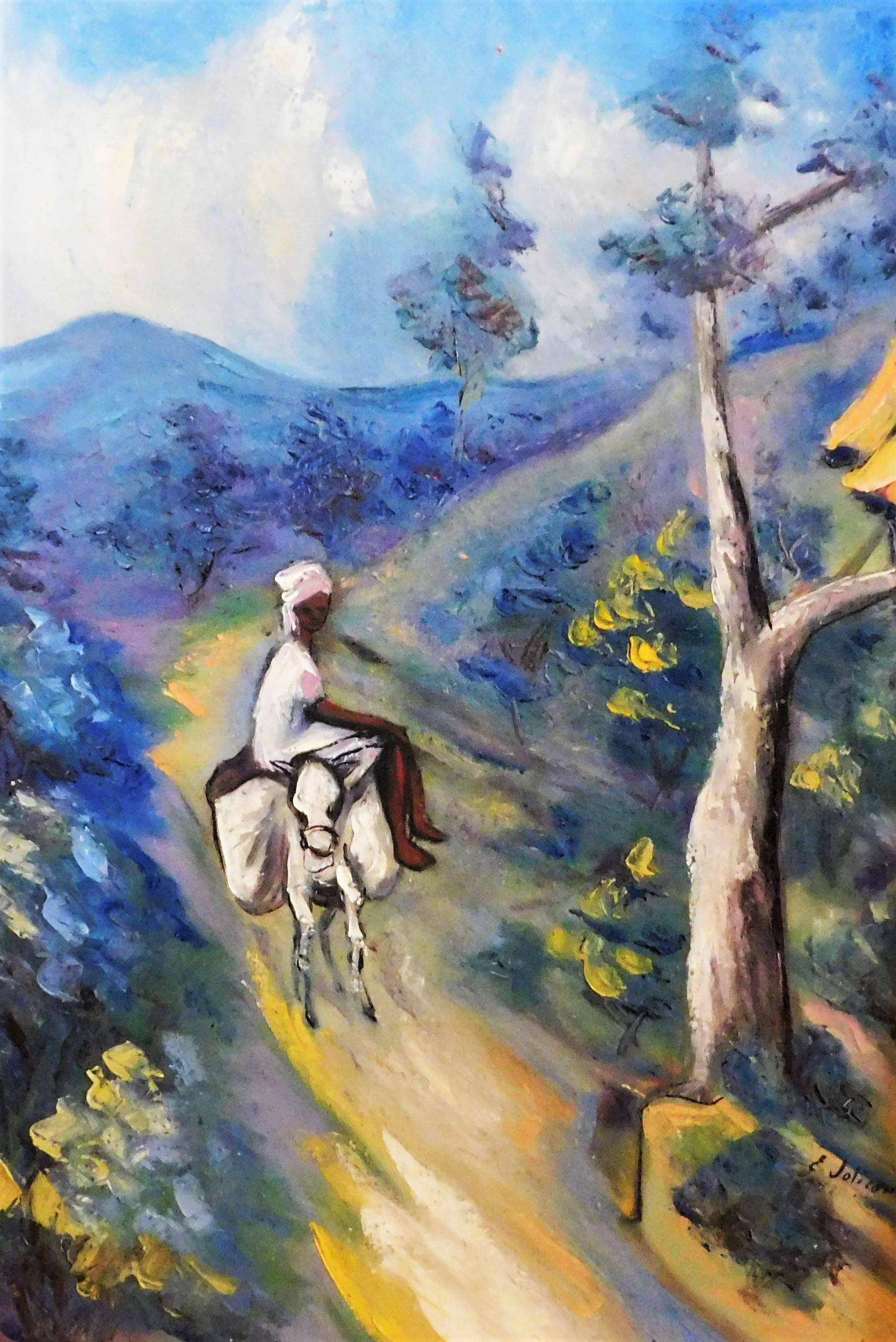 1950's Emmanuel Jolicoeur 'Haitian born 1928' Oil on Canvas Signed Framed 1