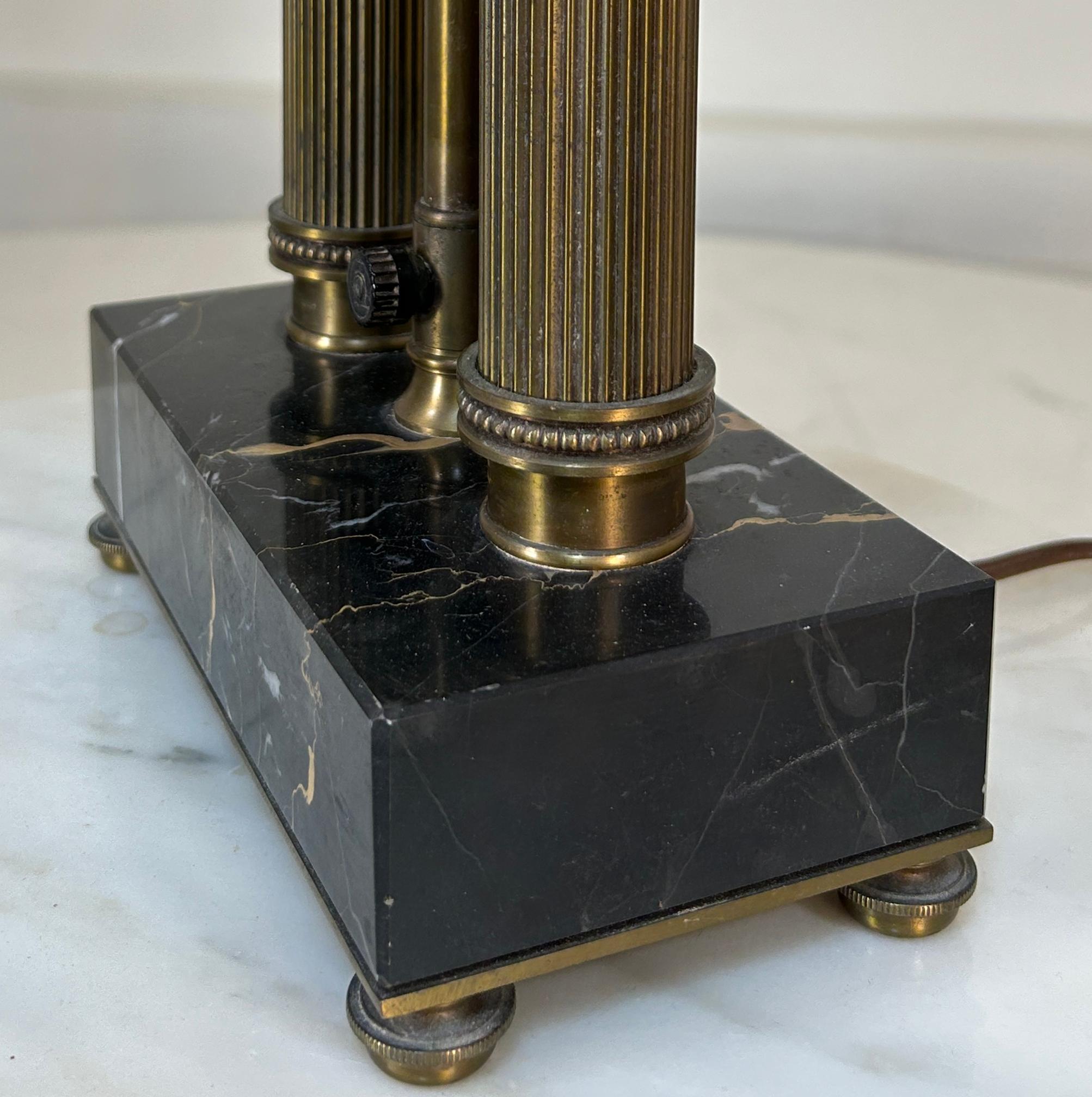 Brass 1950s Empire Styled table or desk lamp For Sale