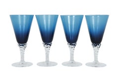 1950’s Empoli Blue Cocktail Glasses, Set of 4