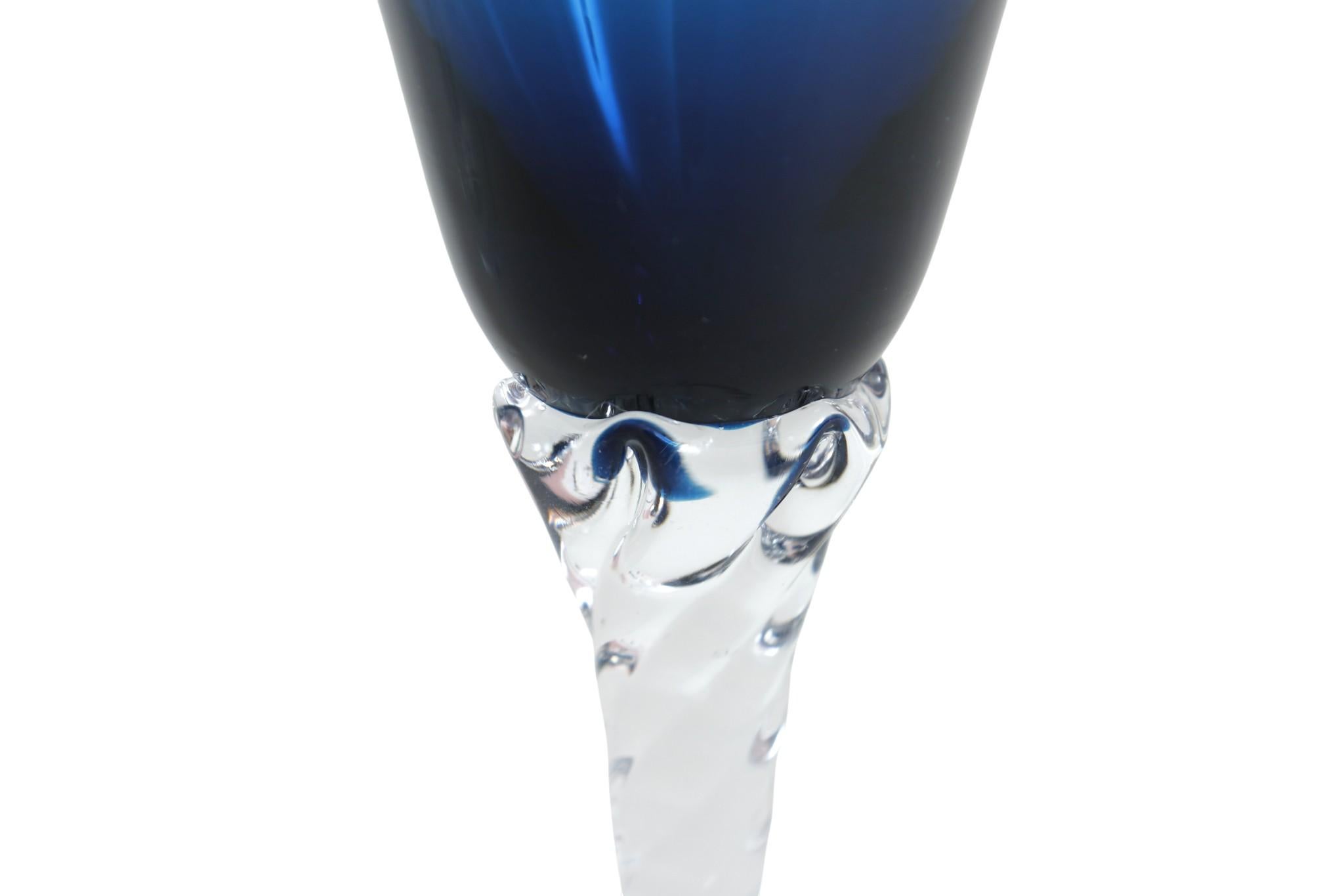 1950er Empoli Blaue Cocktailgläser, 4er-Set (Mitte des 20. Jahrhunderts) im Angebot