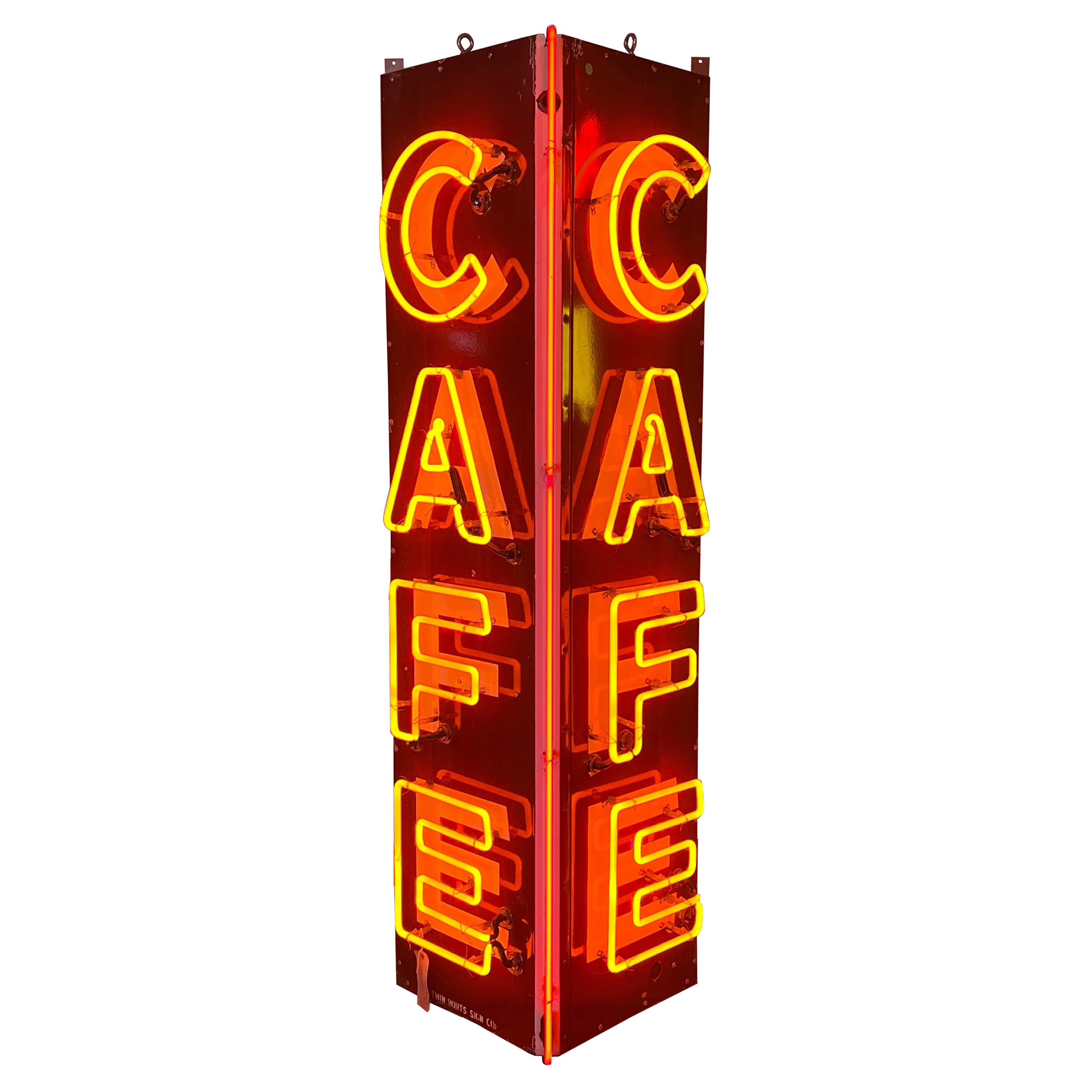 1950’s Enamel and Neon Corner Sign Cafe