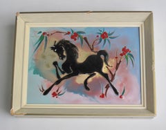 1950s Enamel on Copper Framed Artworks, by Greet van der Wens, Set of 3