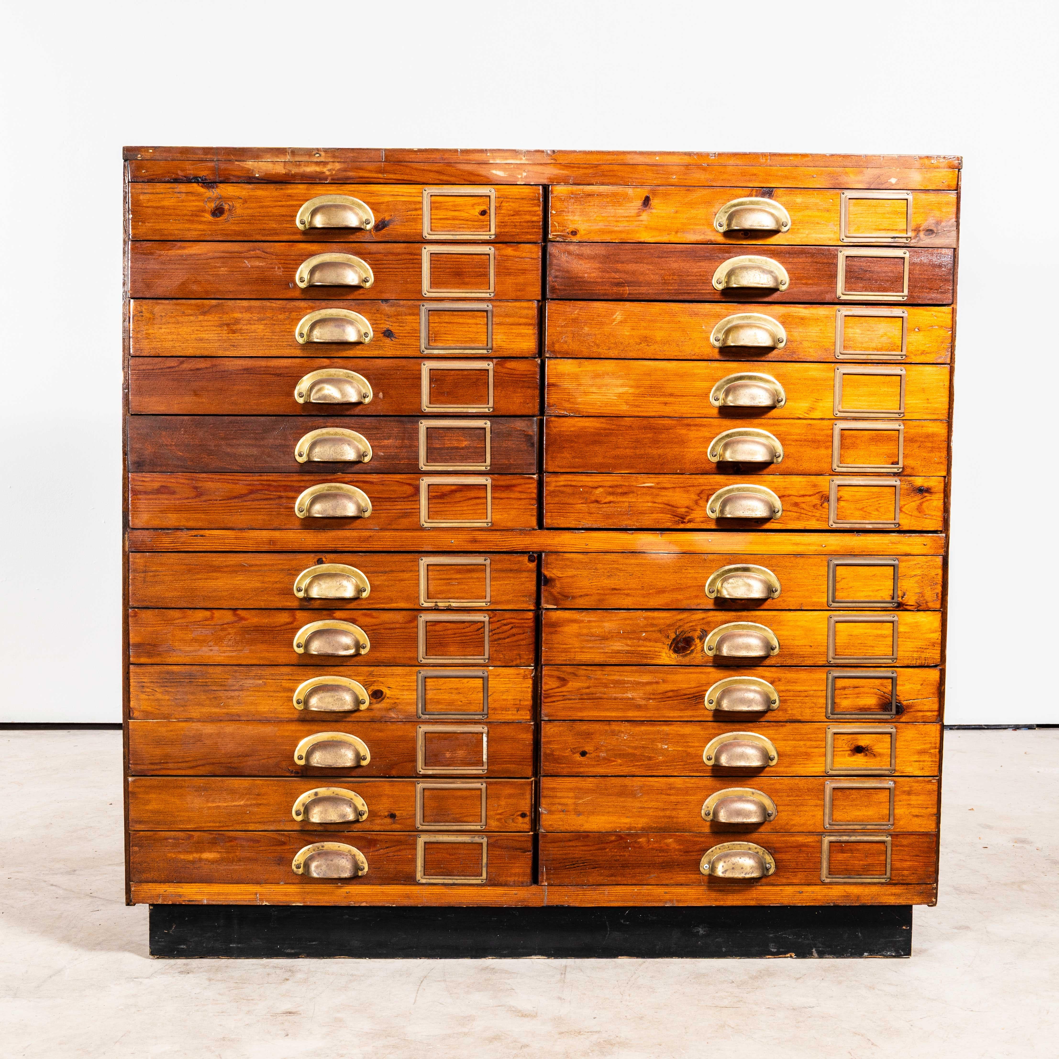 1950’s Engineers Double Drawer Units – Twenty Four Drawers. 

We recently cleared an engineering workshop in Northamptonshire, buying a large batch of these stunning drawer units originally made by the workshop and used to house machine tools and