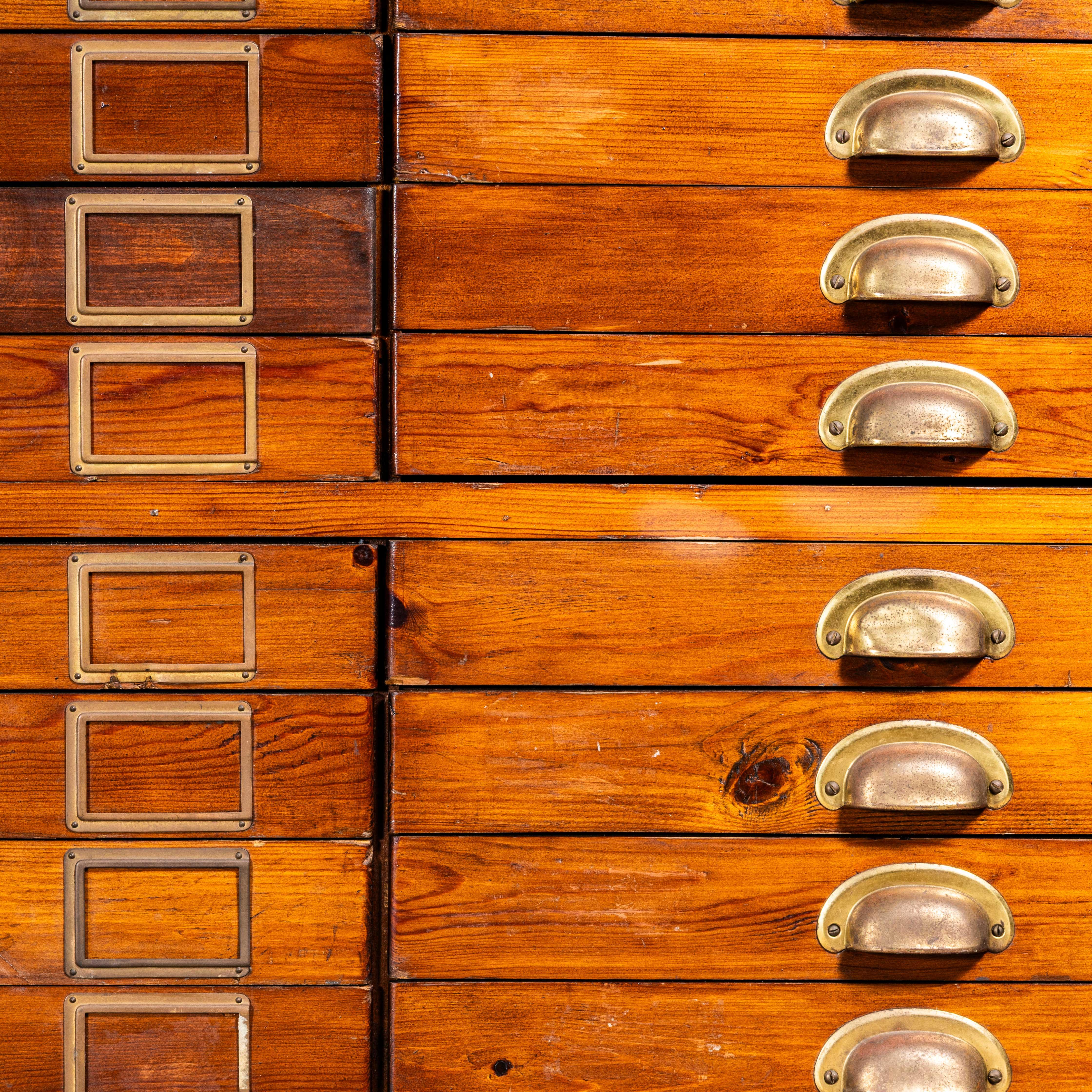 English 1950's Engineers Double Drawer Units - Twenty Four Drawers For Sale