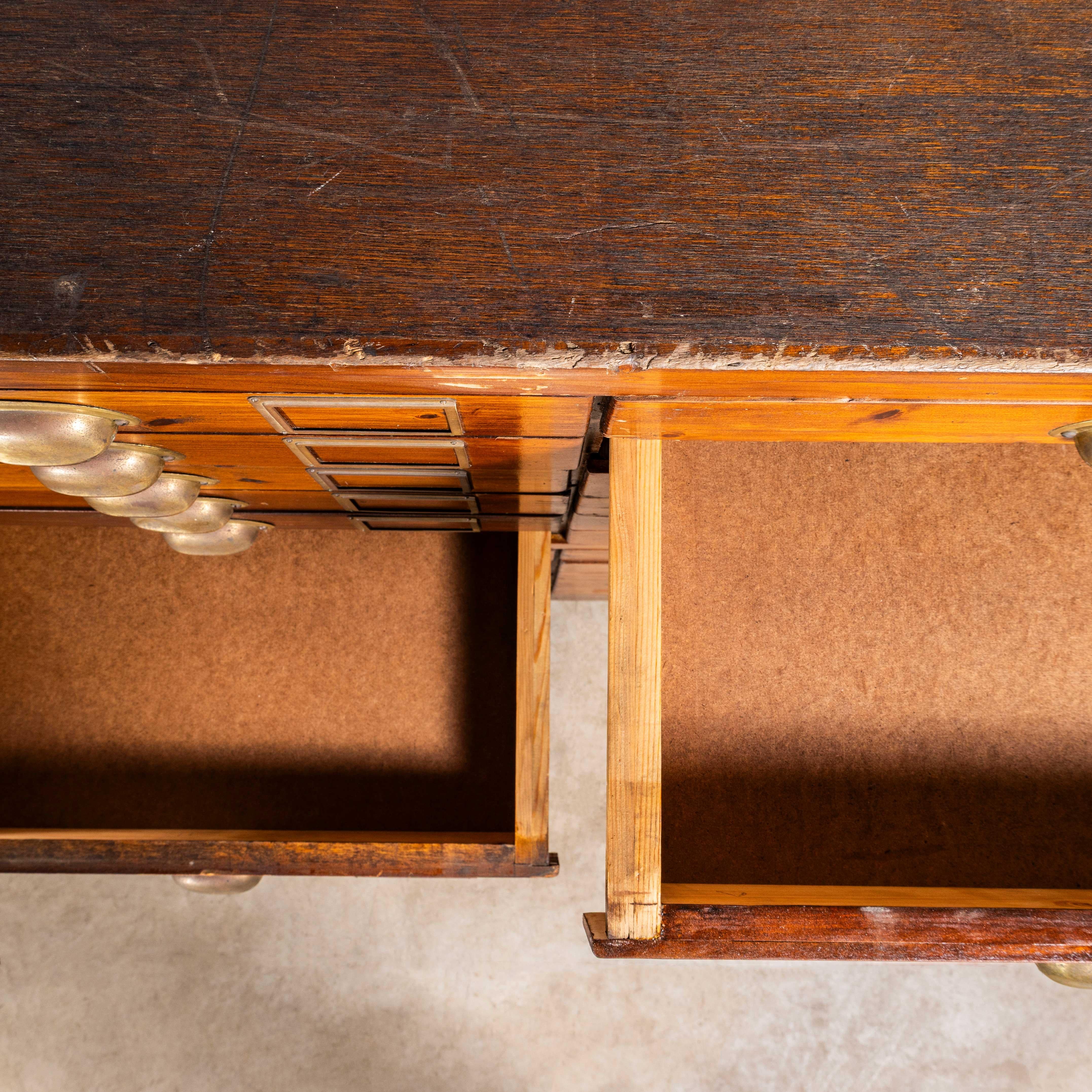 Pine 1950's Engineers Double Drawer Units - Twenty Four Drawers For Sale
