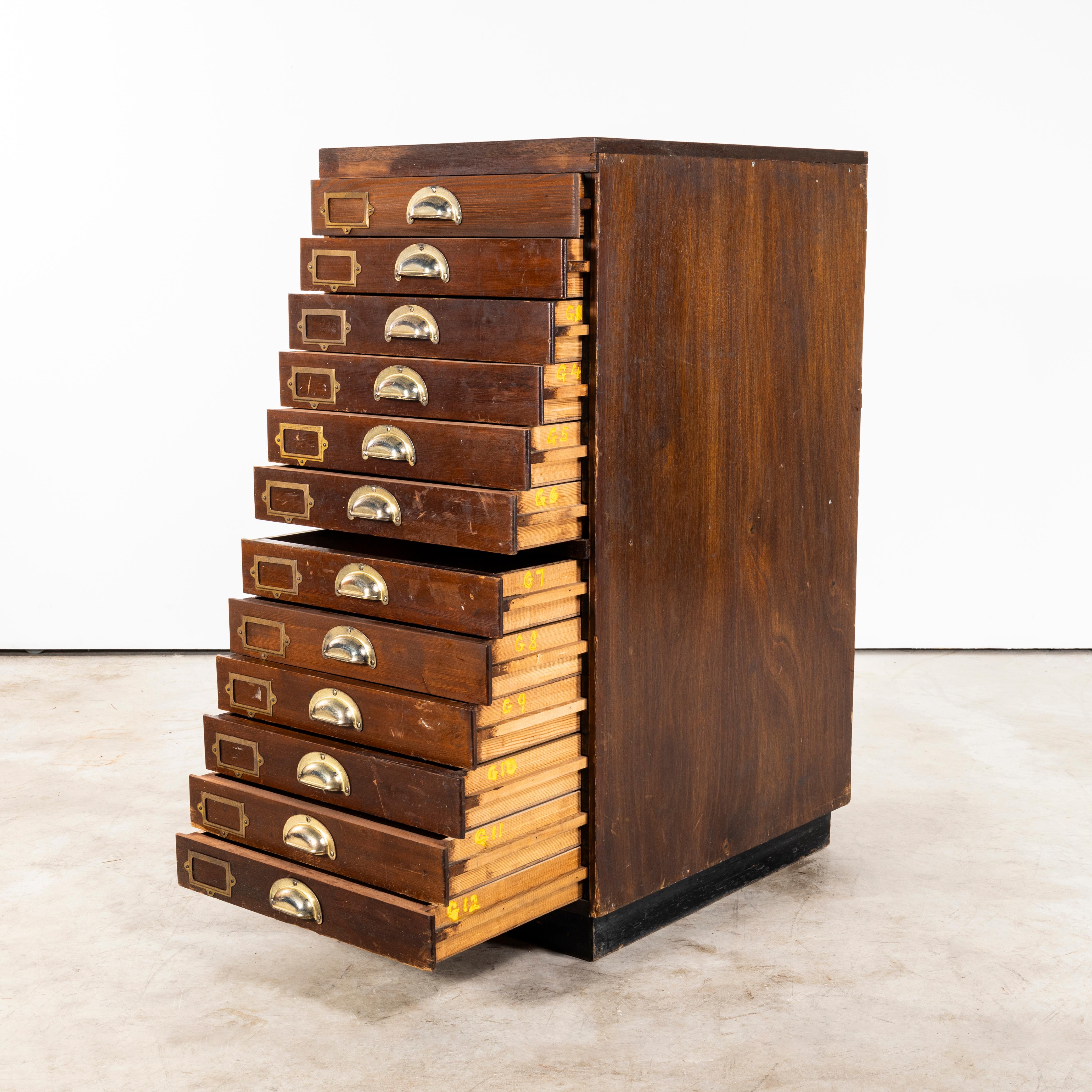 Cajoneras de los años 50 - Doce cajones (1227.2) Inglés en venta