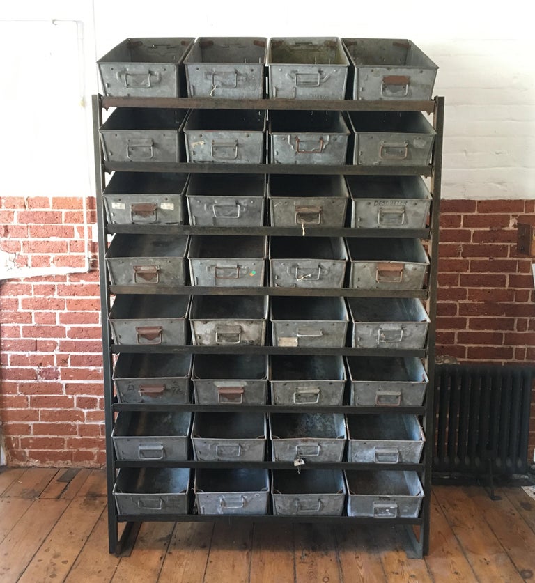 Old Steel Racking 1950s Engineers Storage Racking with Drawers For Sale at 1stDibs ...