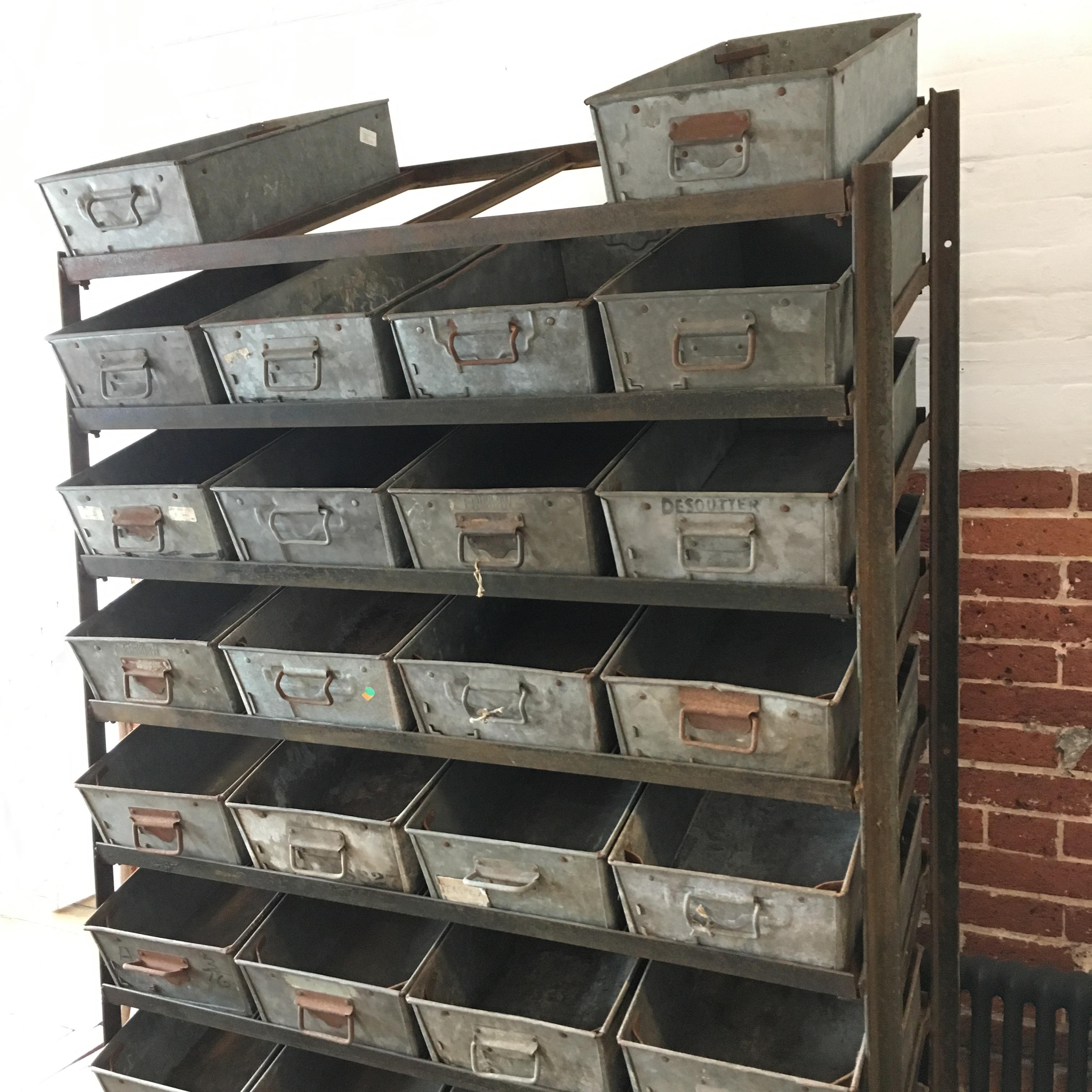 1950s Engineers Storage Racking with Drawers In Good Condition In Hastings, GB