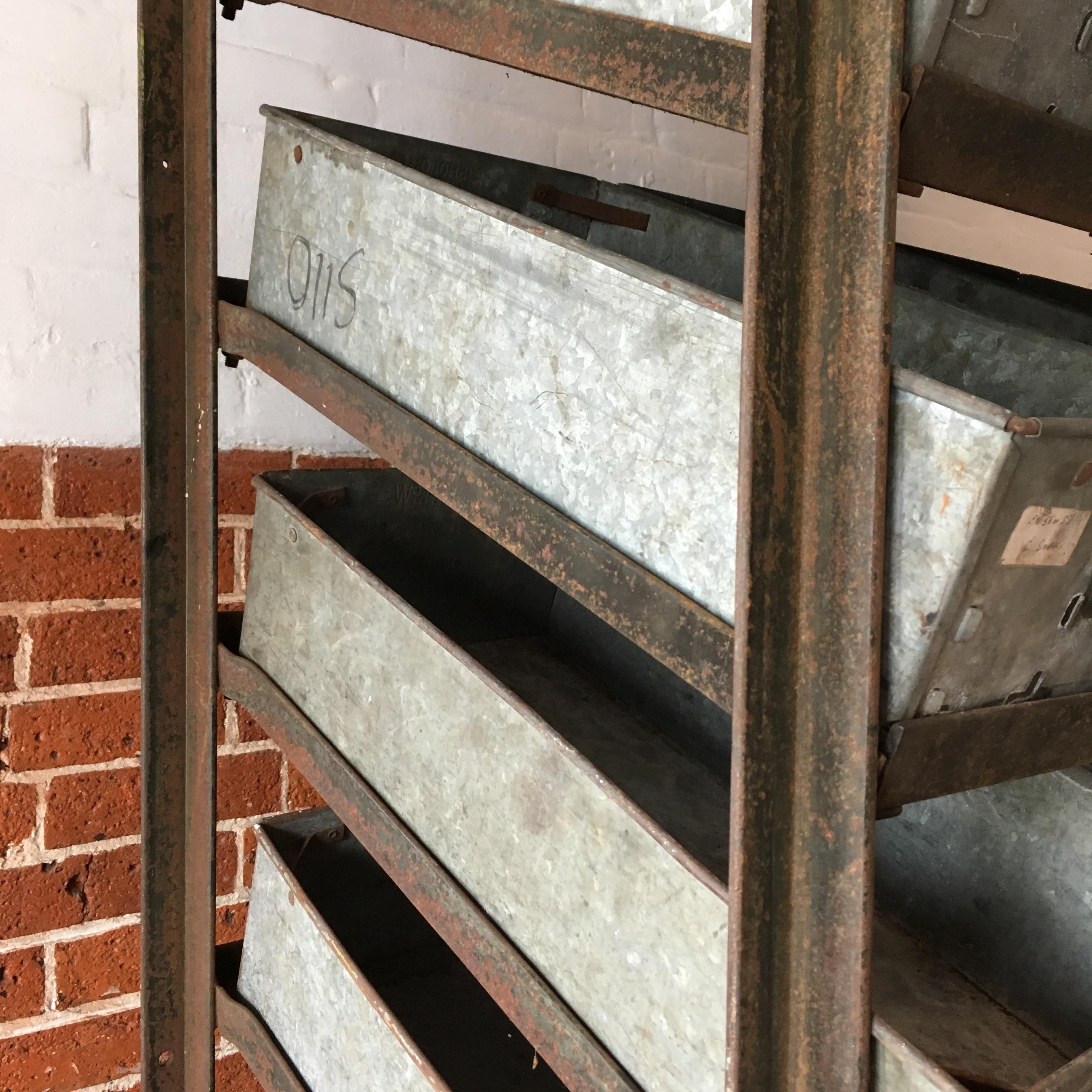 Iron 1950s Engineers Storage Racking with Drawers