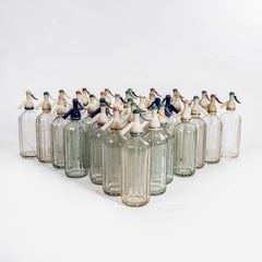 1950er Jahre Englisch geätzten Glas Soda Siphon Flaschen