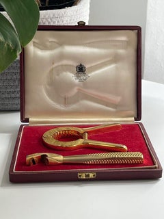 1950's English Gold Plated Bar Tool Set by Asprey