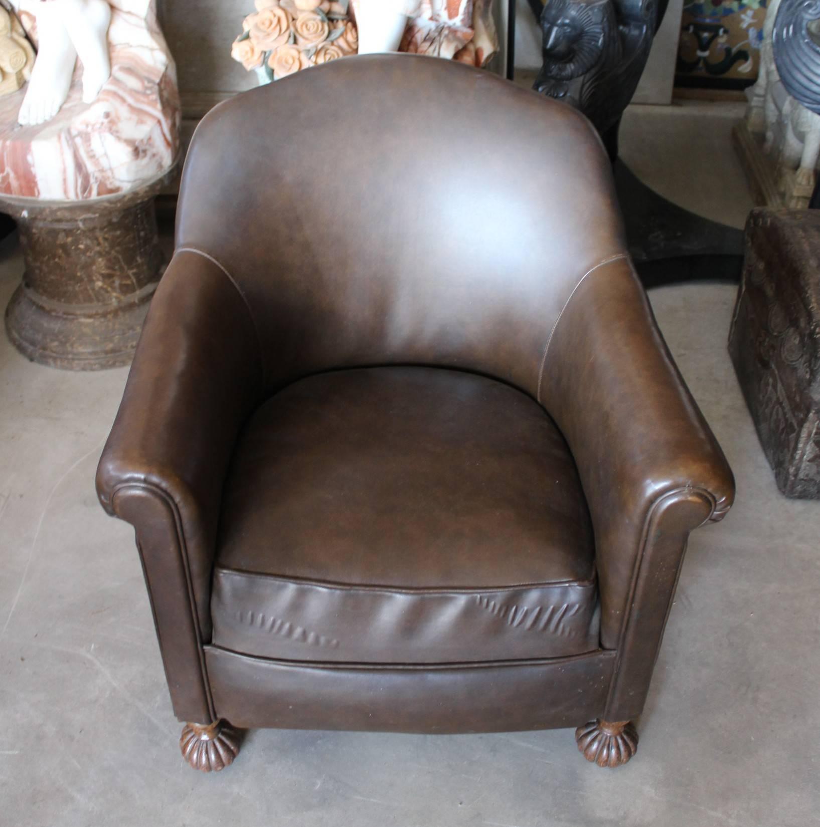 armchair with wooden legs