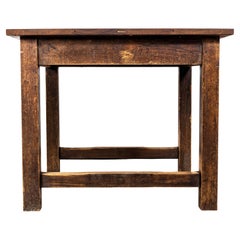 1950's English Oak And Iroko School Laboratory Table - Quadratisch