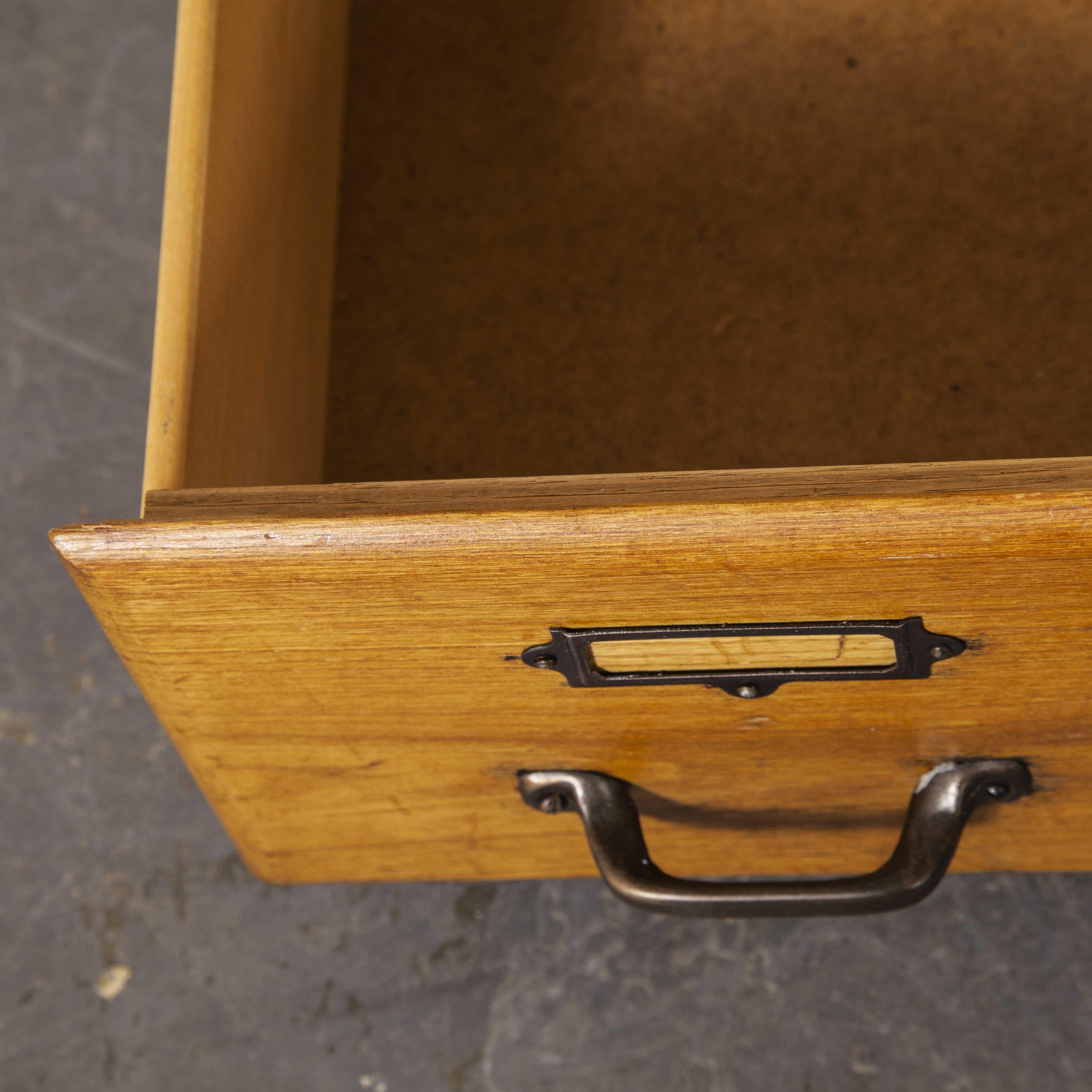 1950s English Oak Tall Multi Drawer Chest of Drawers, Twenty One Drawers For Sale 6