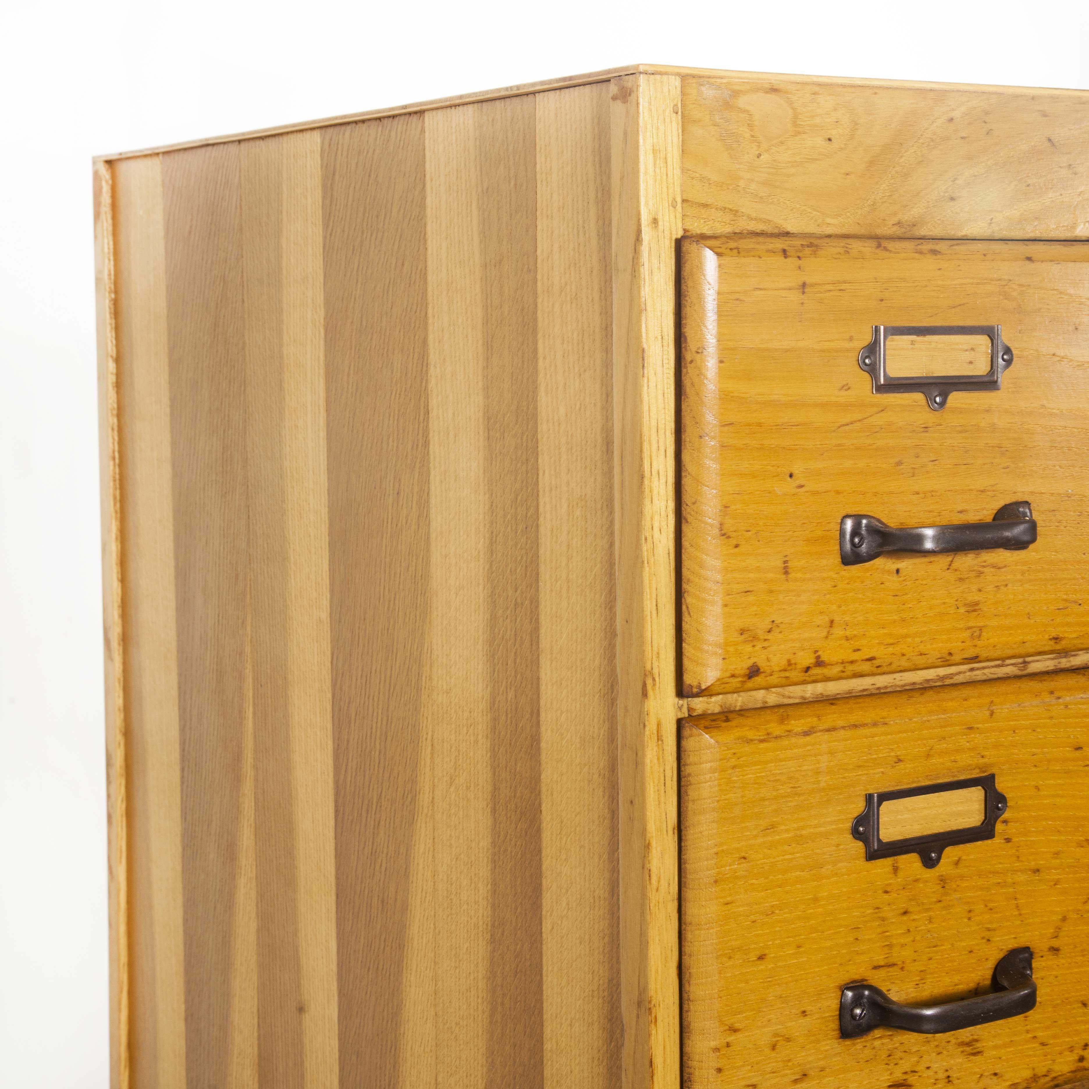 Mid-20th Century 1950s English Oak Tall Multi Drawer Chest of Drawers, Twenty One Drawers For Sale