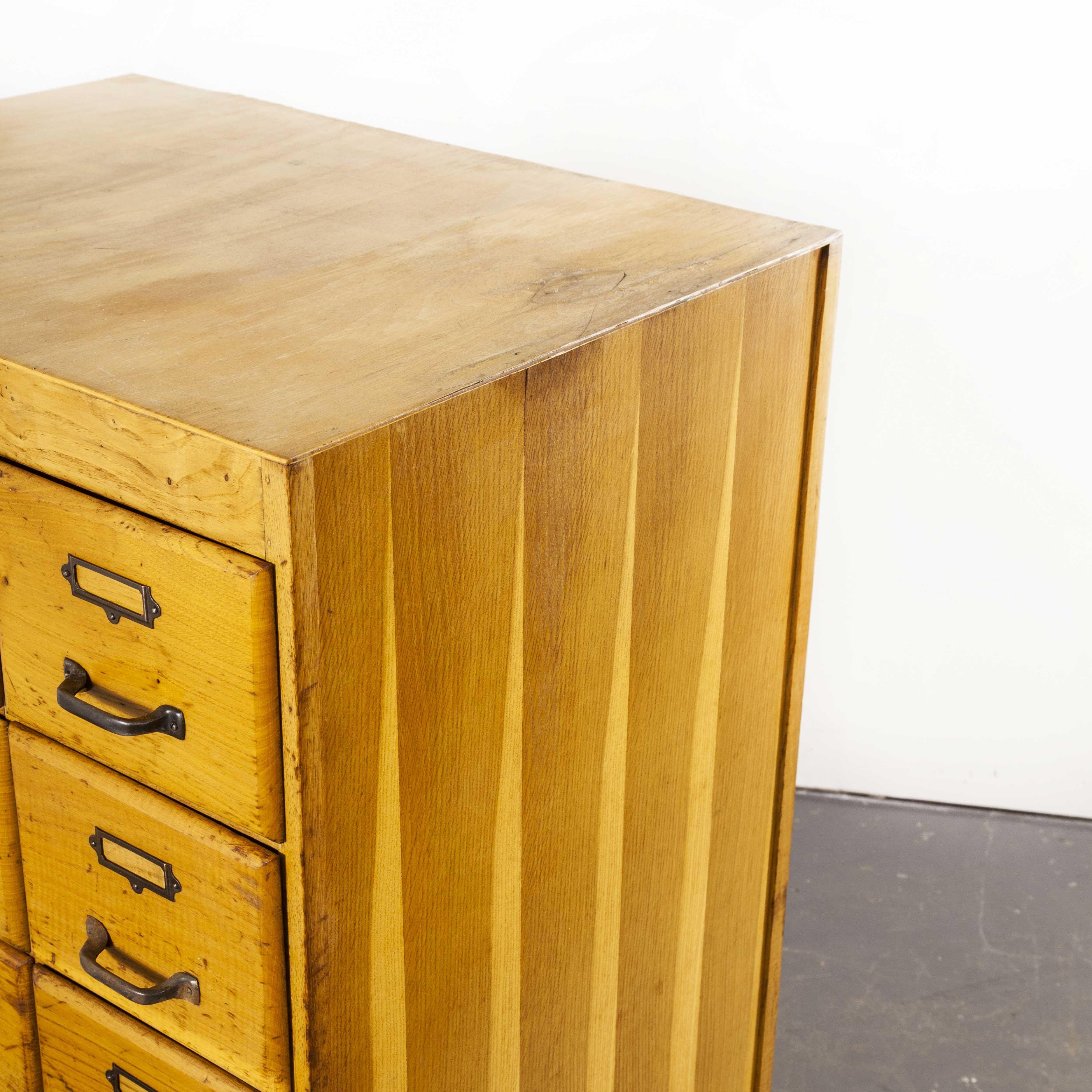 1950s English Oak Tall Multi Drawer Chest of Drawers, Twenty One Drawers For Sale 2