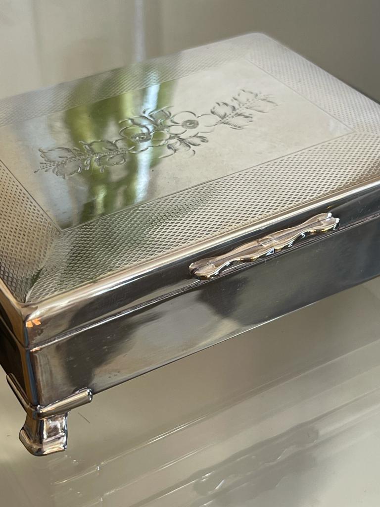 20th Century 1950's English Silver-Plated Cigarette Box