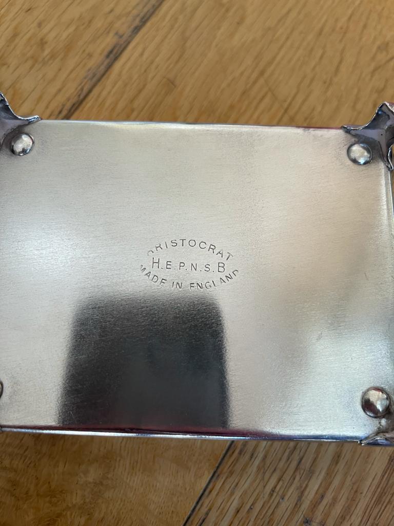 Silver Plate 1950's English Silver-Plated Cigarette Box