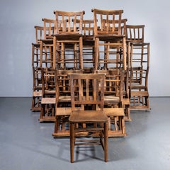1950's English Slatted Back Church Dining Chairs - Good Quantity Available
