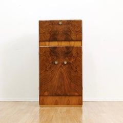 1950s English Walnut Liquor Cabinet