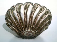 1950s Ercole Barovier Zebrati Glass Murano Midcentury Design Italy Bowl Vase