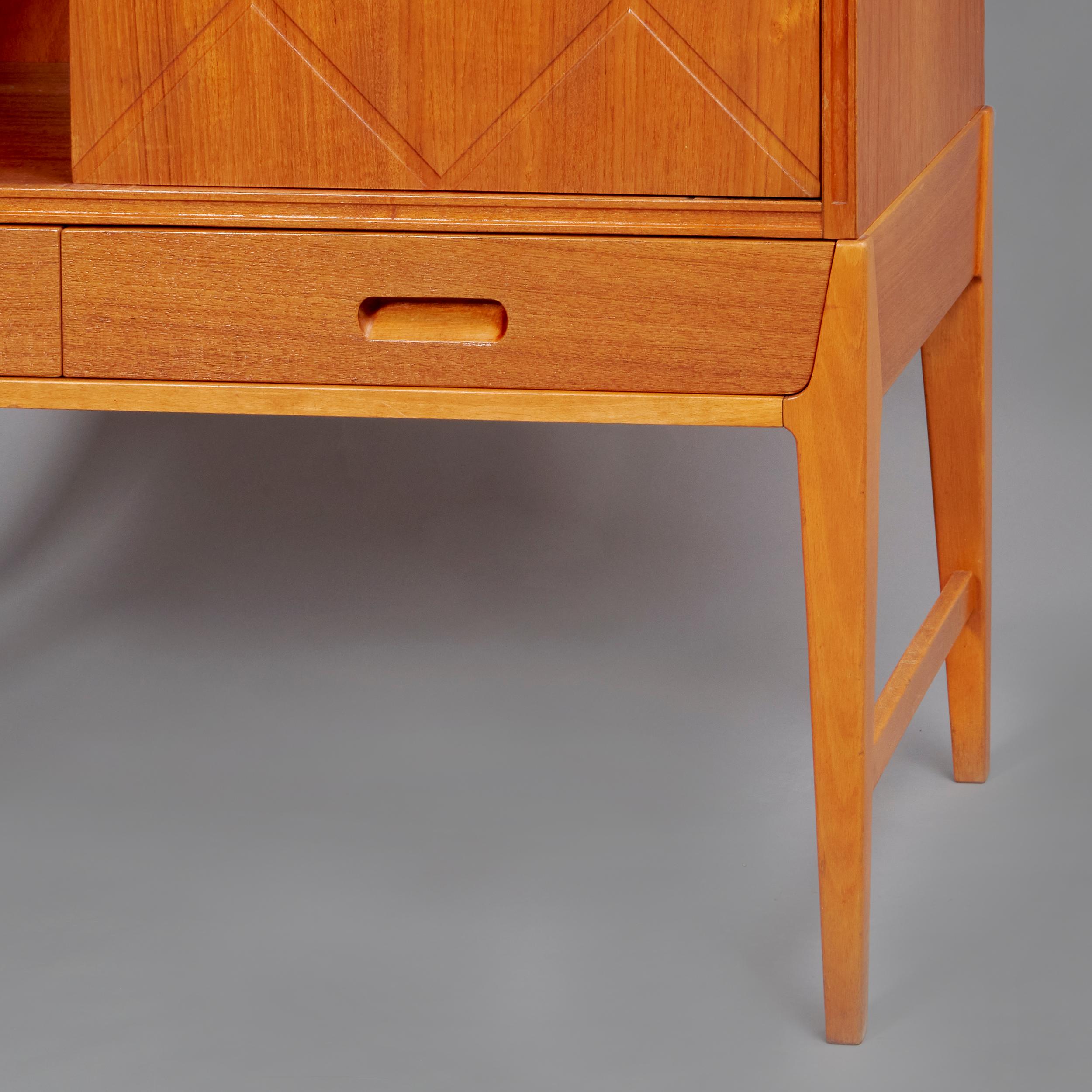 Swedish 1950s Eric Johansson Teak Wood Cabinet For Sale