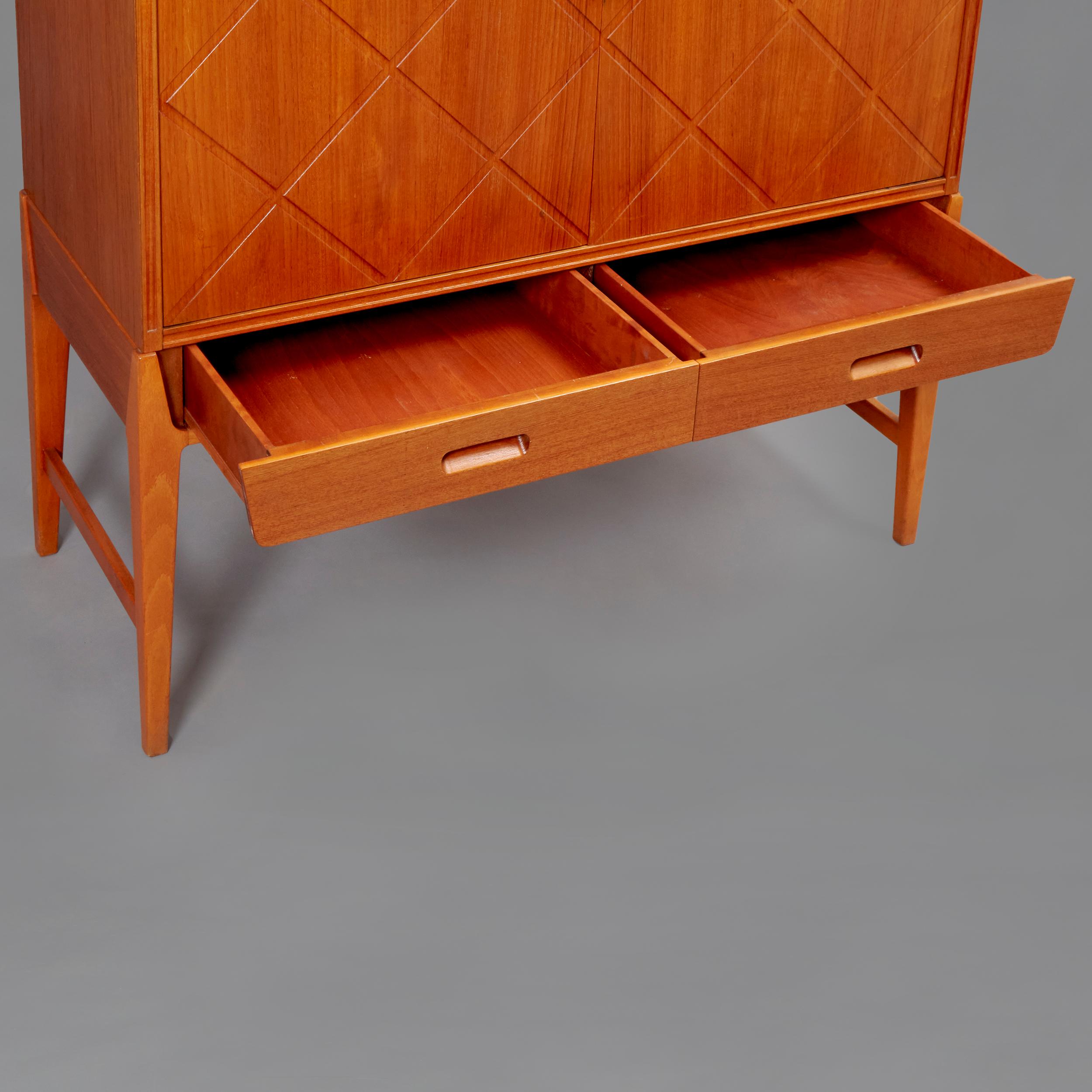 Mid-20th Century 1950s Eric Johansson Teak Wood Cabinet For Sale