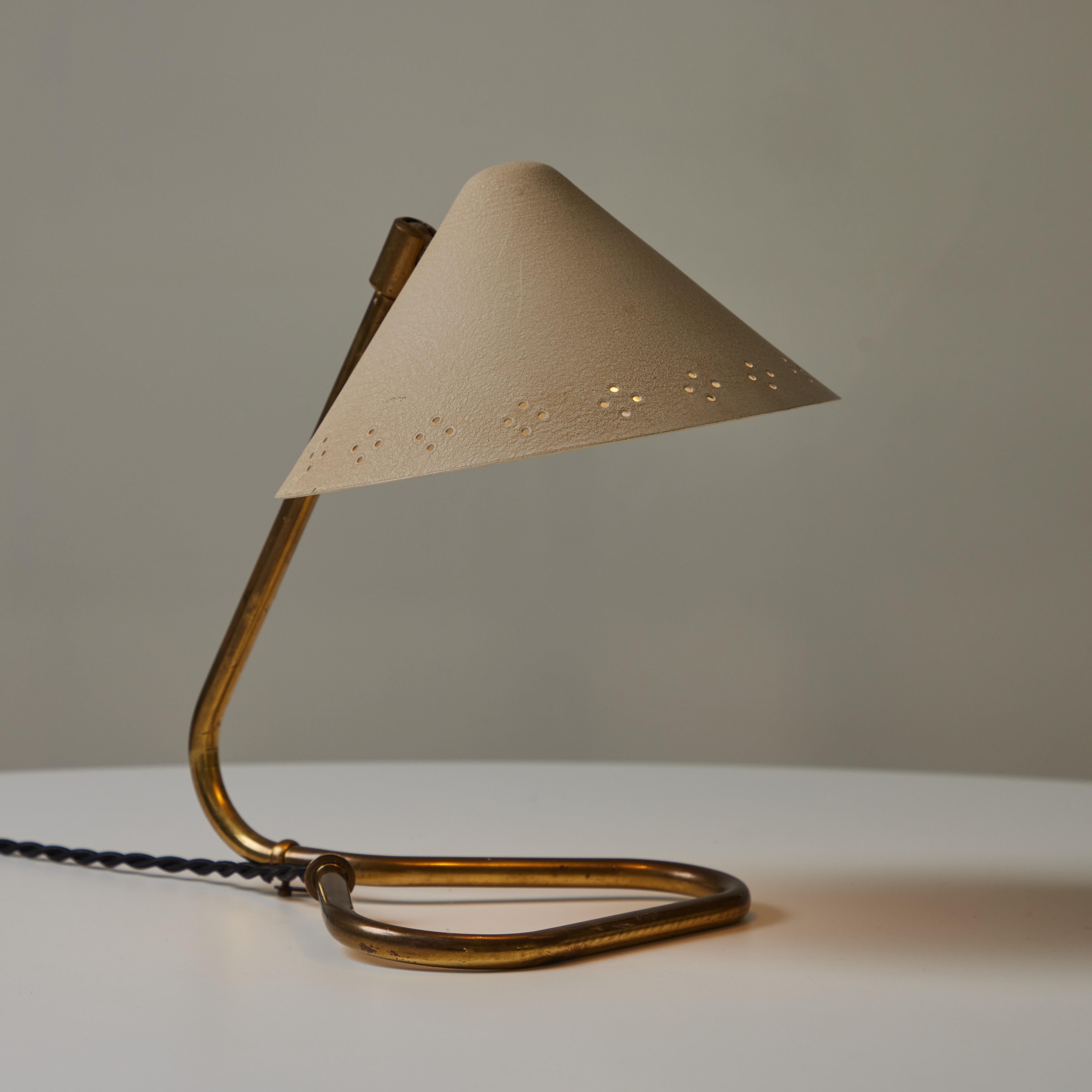 Mid-Century Modern 1950s Erik Warna 'GK14' Perforated Shade Table Lamp