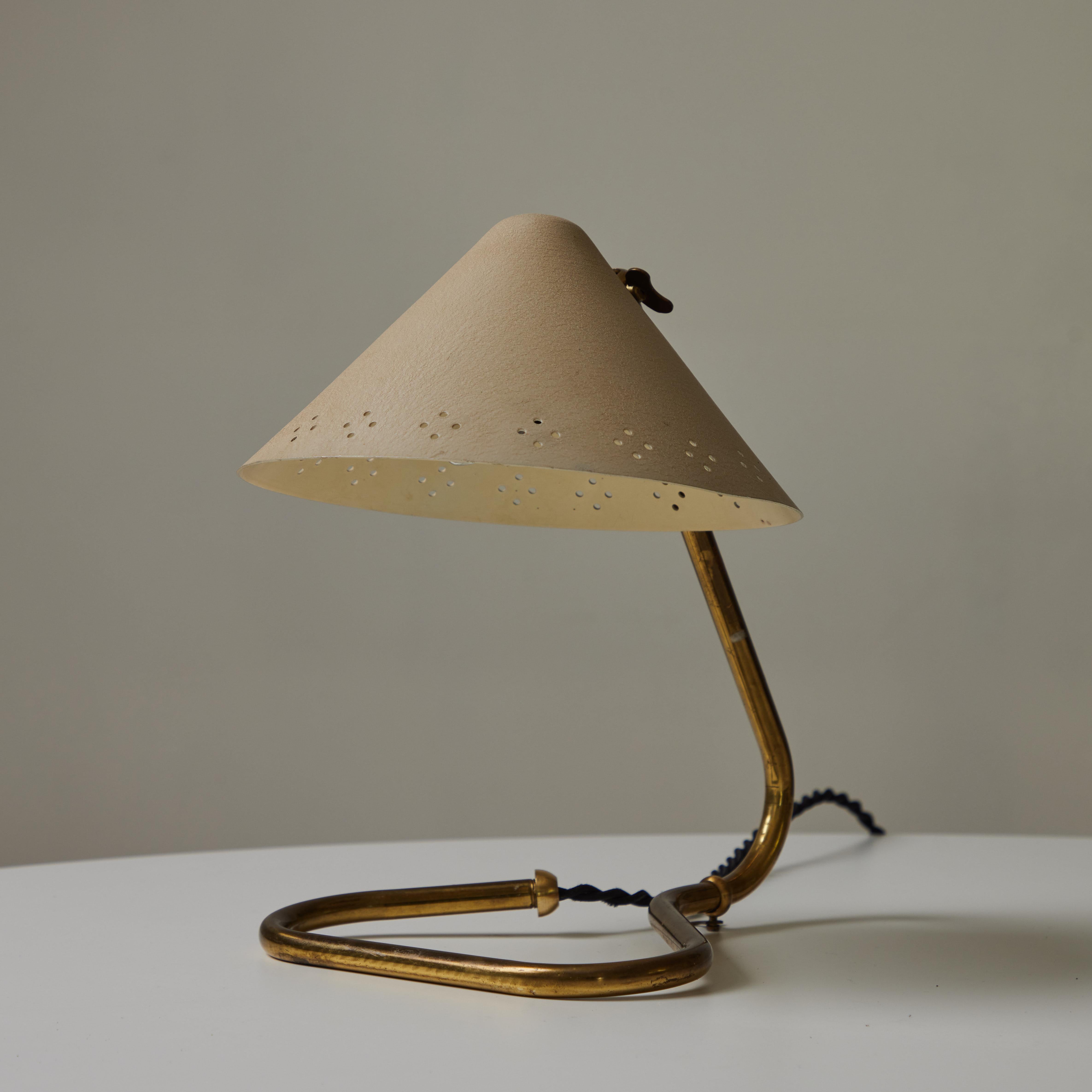 1950s Erik Warna 'GK14' Perforated Shade Table Lamp In Good Condition In Glendale, CA
