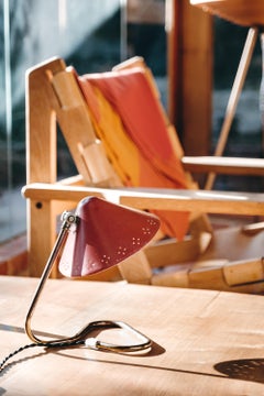 1950s Erik Warna 'GK14' Red Perforated Shade Table Lamp