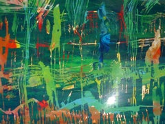 1950s Erwin Burger Abstract Paint Curved Crystal Glass Italian Midcentury Plate