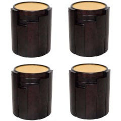 1950s Escudero Modernism Nesting Tables in Goatskin and Leather Set of Four