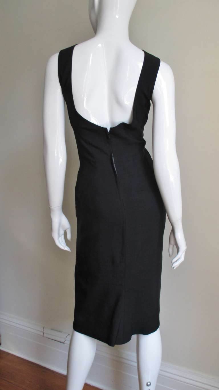 Louis Estevez Silk Bodycon Backless Dress 1950s Louis Estevez Silk Bodycon Backless Dress 1950s