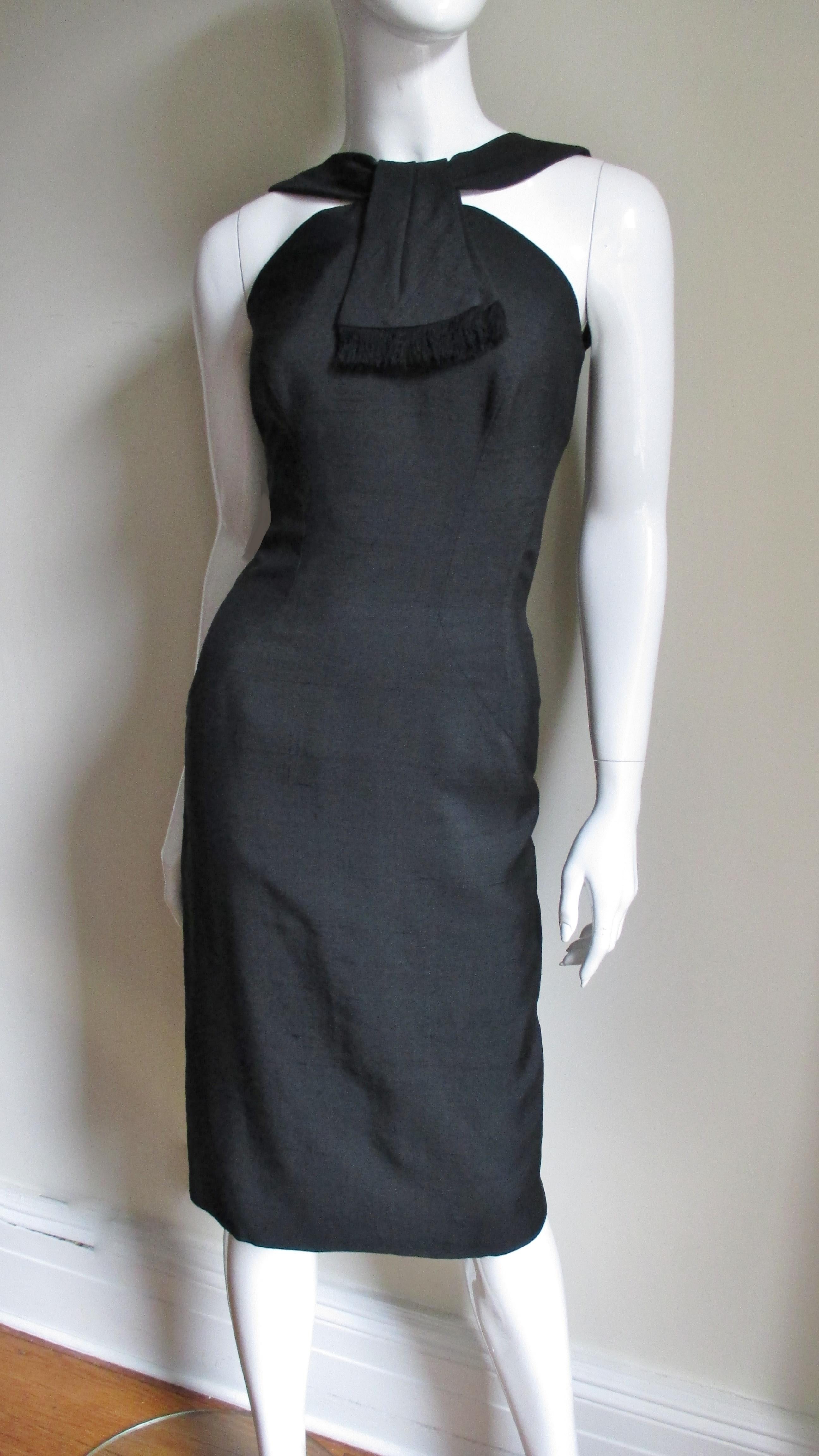  1950's Estevez Silk Bombshell Wiggle Dress 3